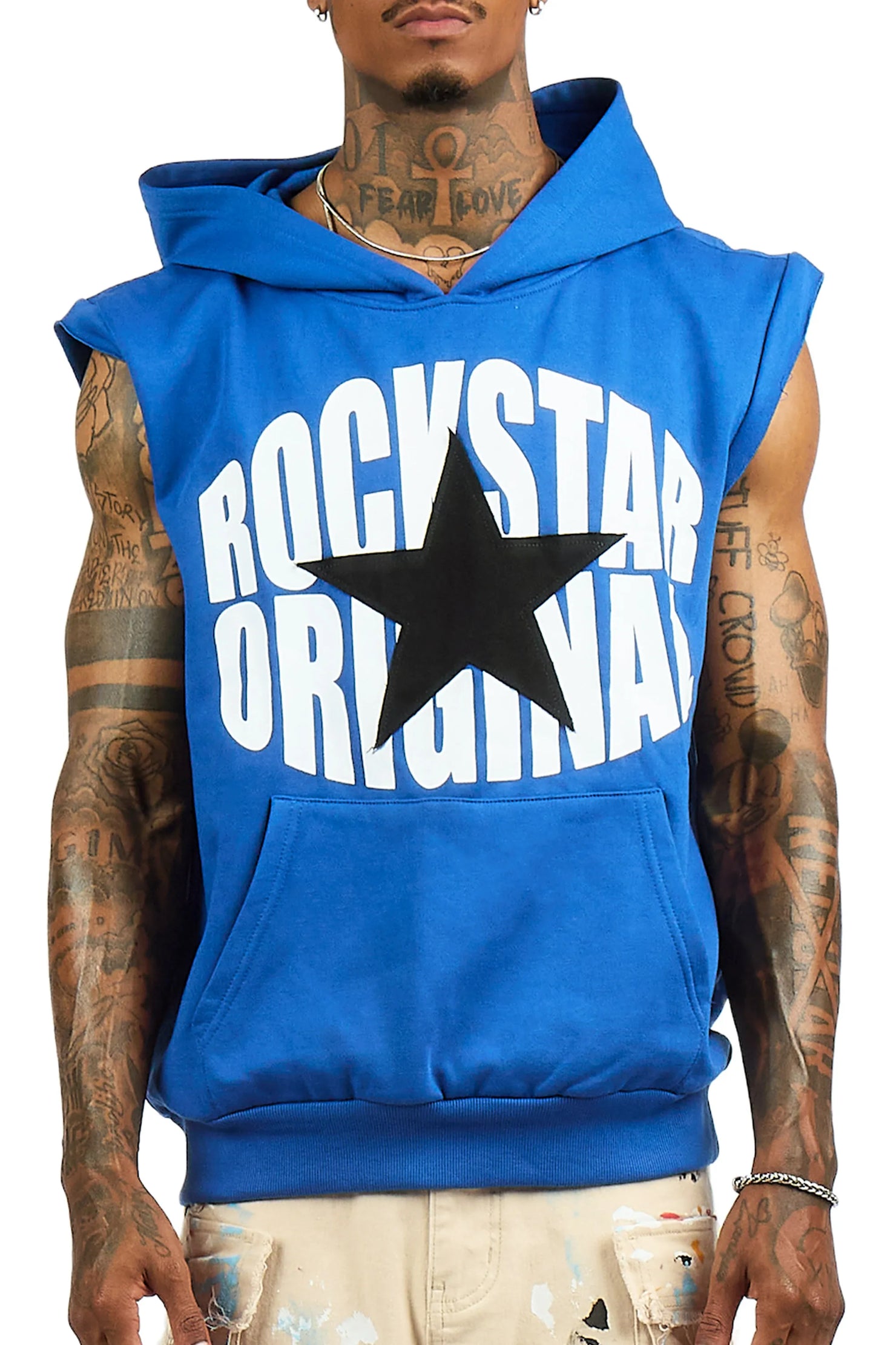 States 2.0 Royal Blue Cut Sleeve Hoodie