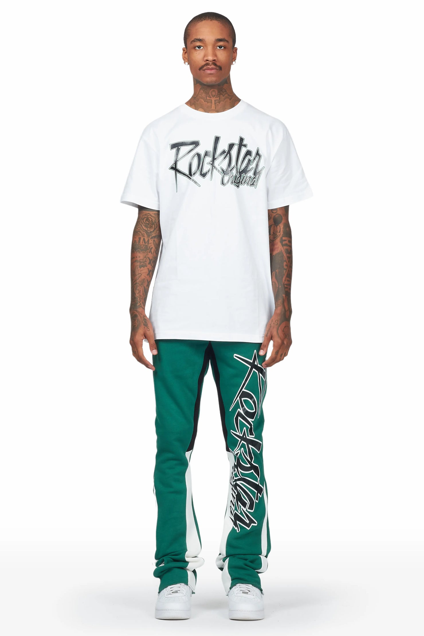 Kalibre White/Green T-Shirt Stacked Flare Track Set