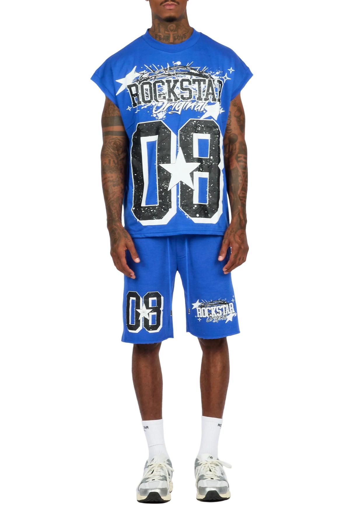 Allstar Cut Sleeve Royal/Black T-Shirt Short Set