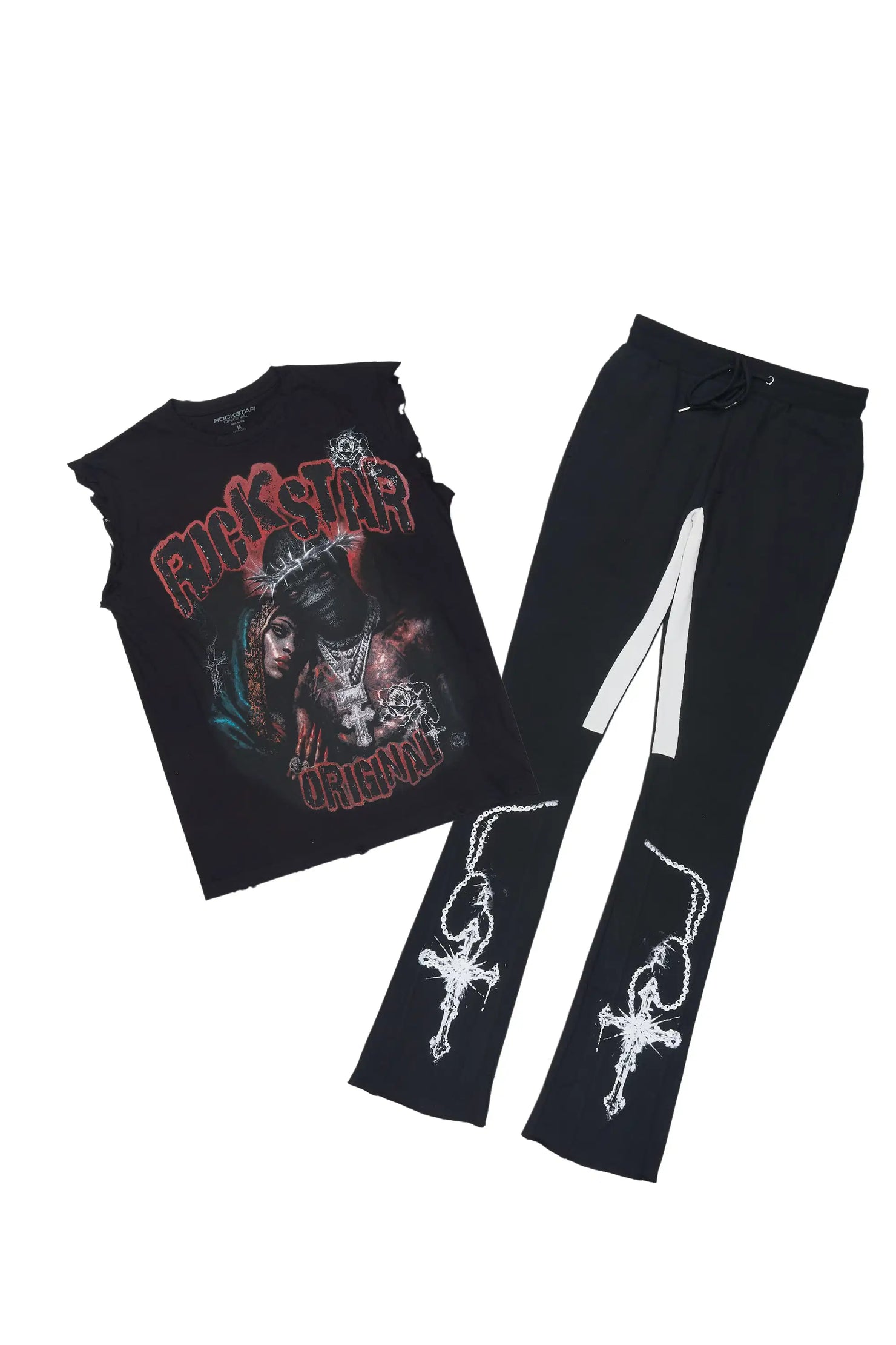 Vontae Black Cut Sleeve/Stacked Flare Track Set