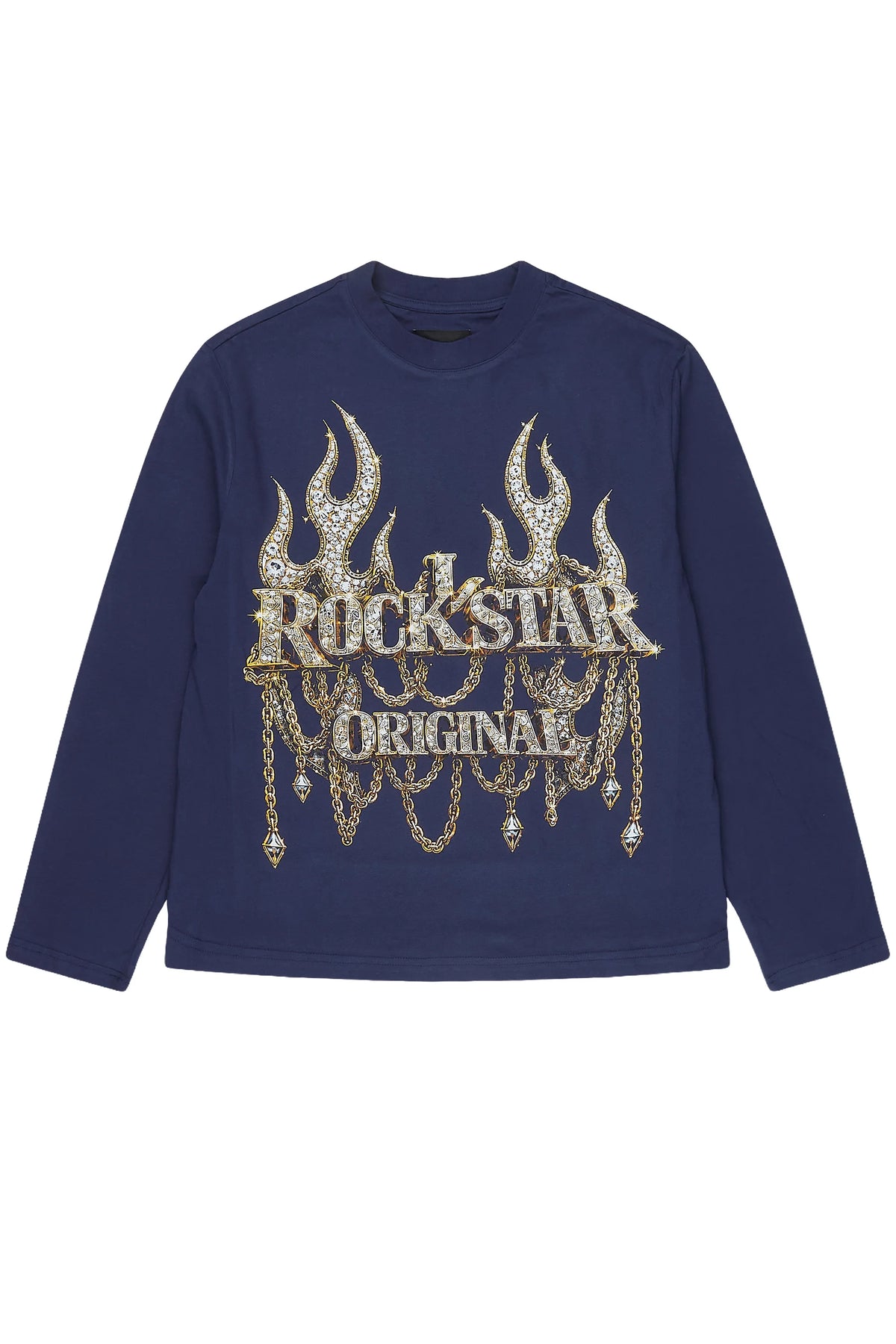 Boys Izzo Navy Long Sleeve Graphic T-Shirt