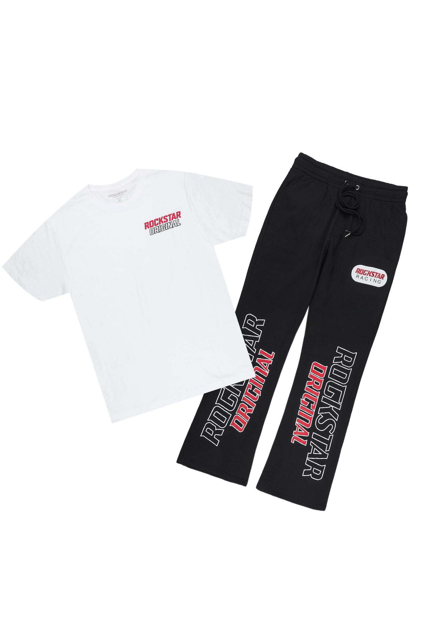 Spiller White/Black T-Shirt/Relaxed Pant Track Set
