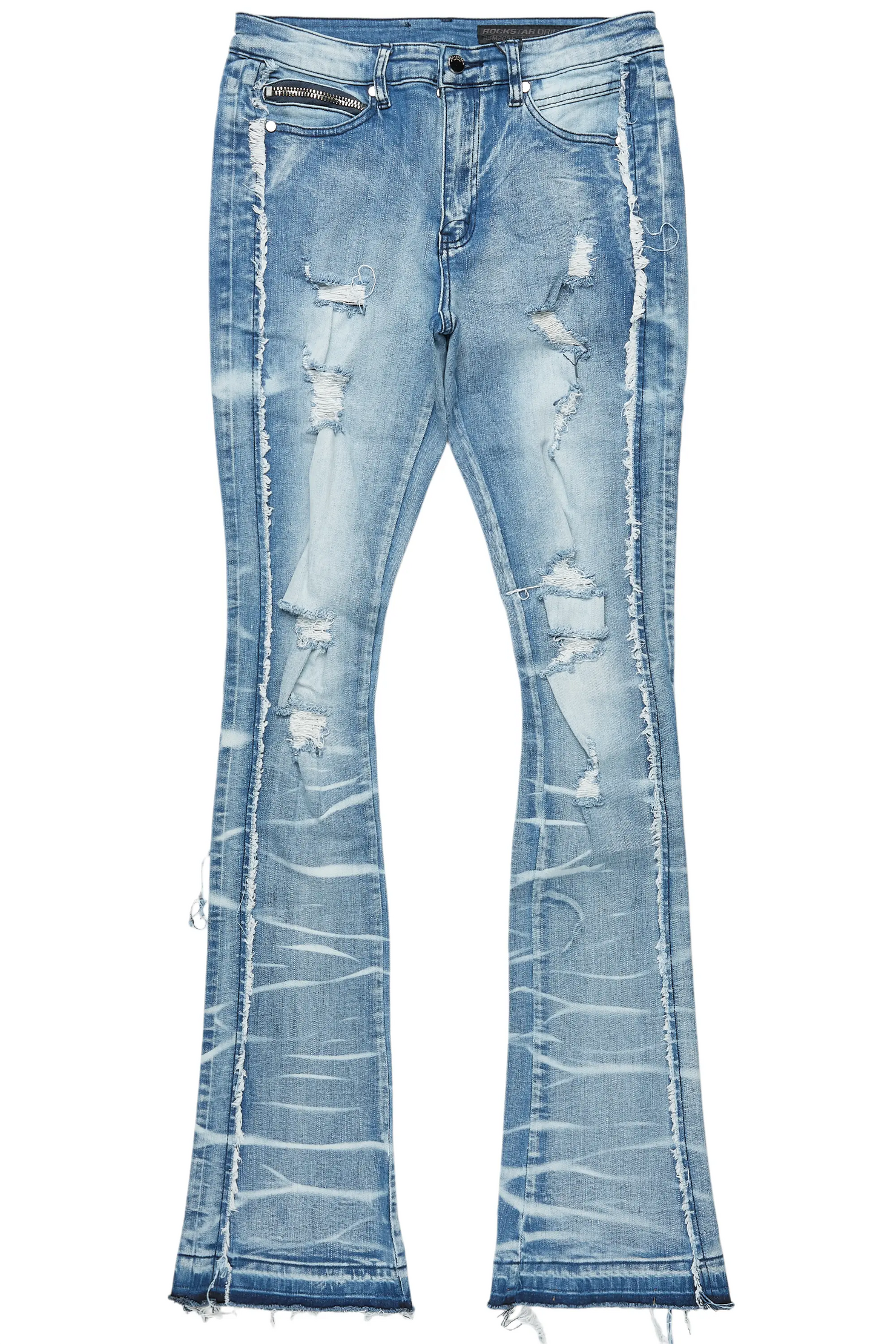Rugged Blue Stacked Flare Jean