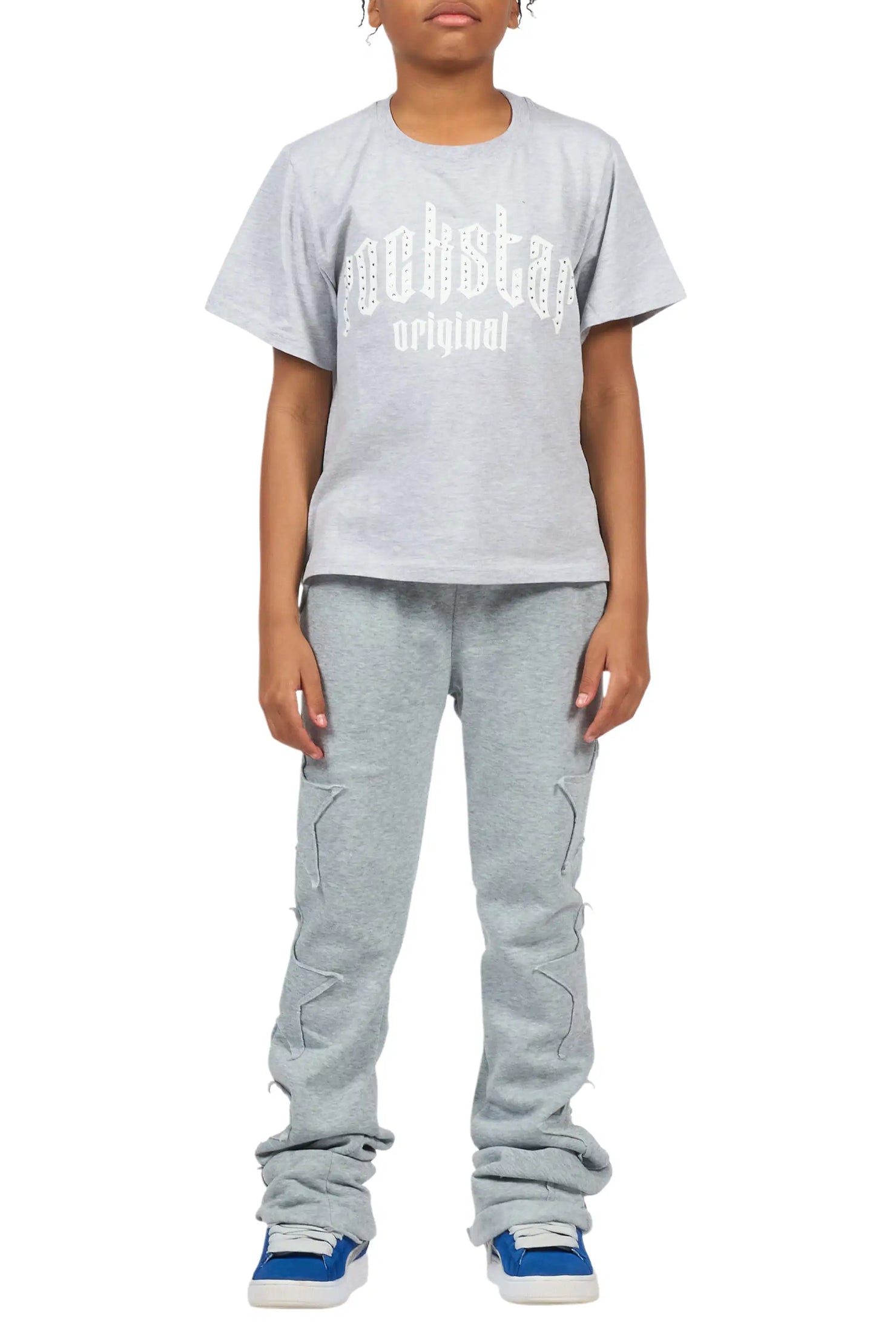 Boys Sinayah Grey Baggy Track Pant