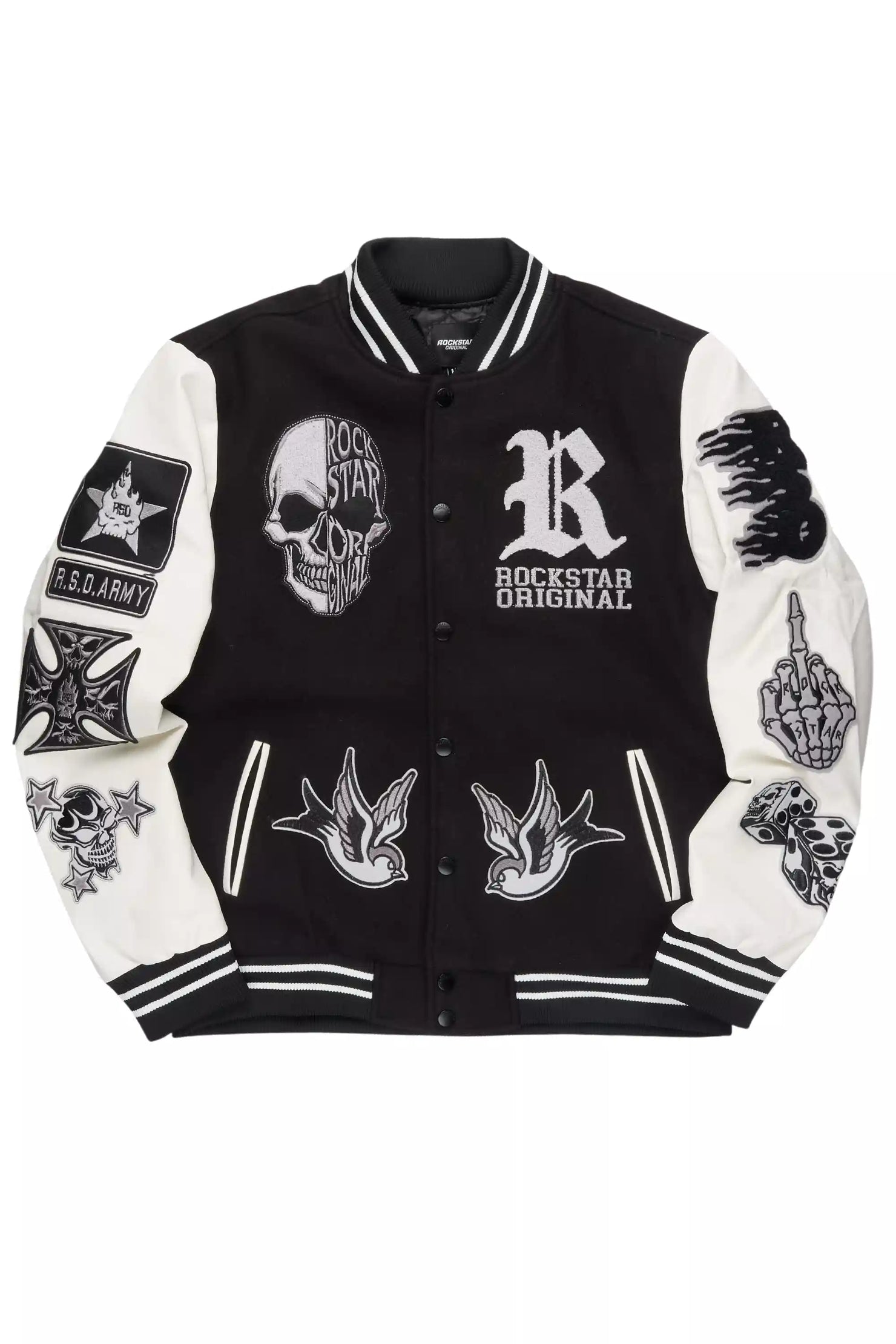 Vidar Black/White Varsity Jacket