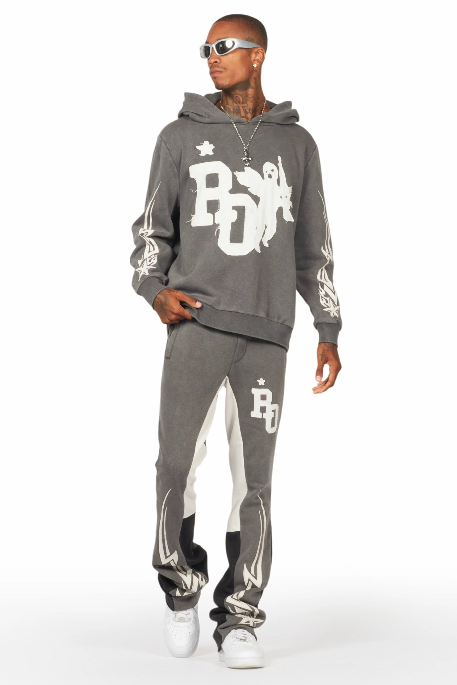 Pluton Charcoal Patchwork Stacked Track Set