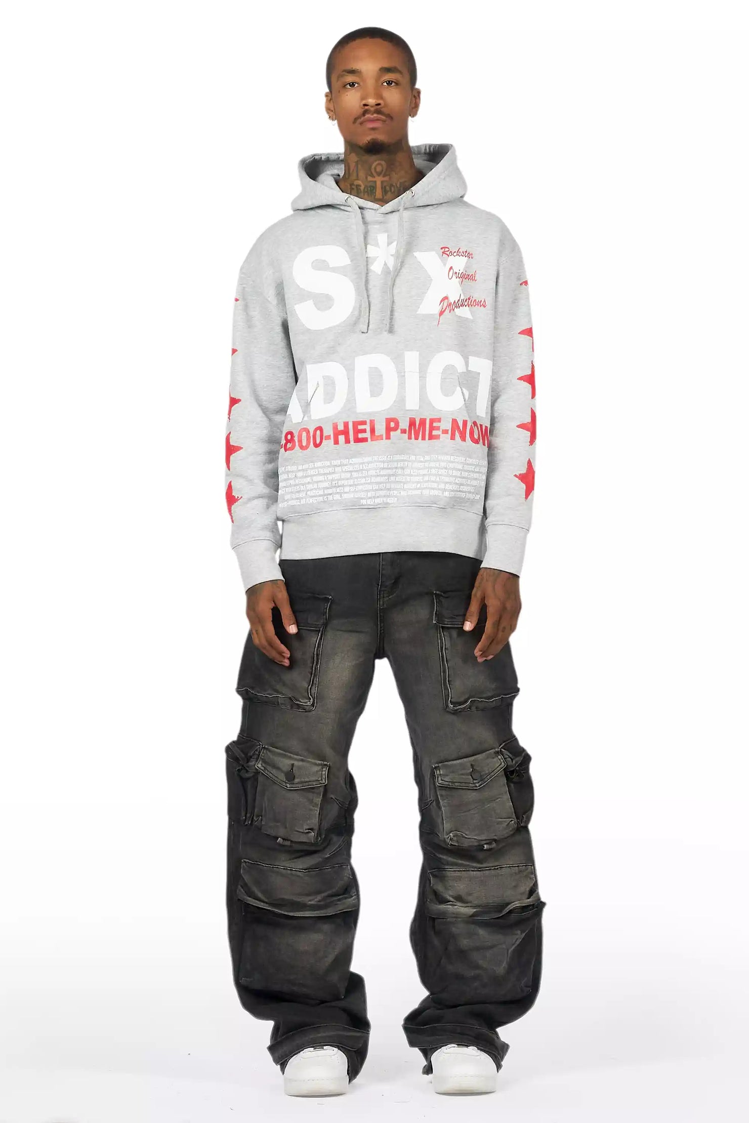 Mahesh Dark Grey Baggy Cargo Jean