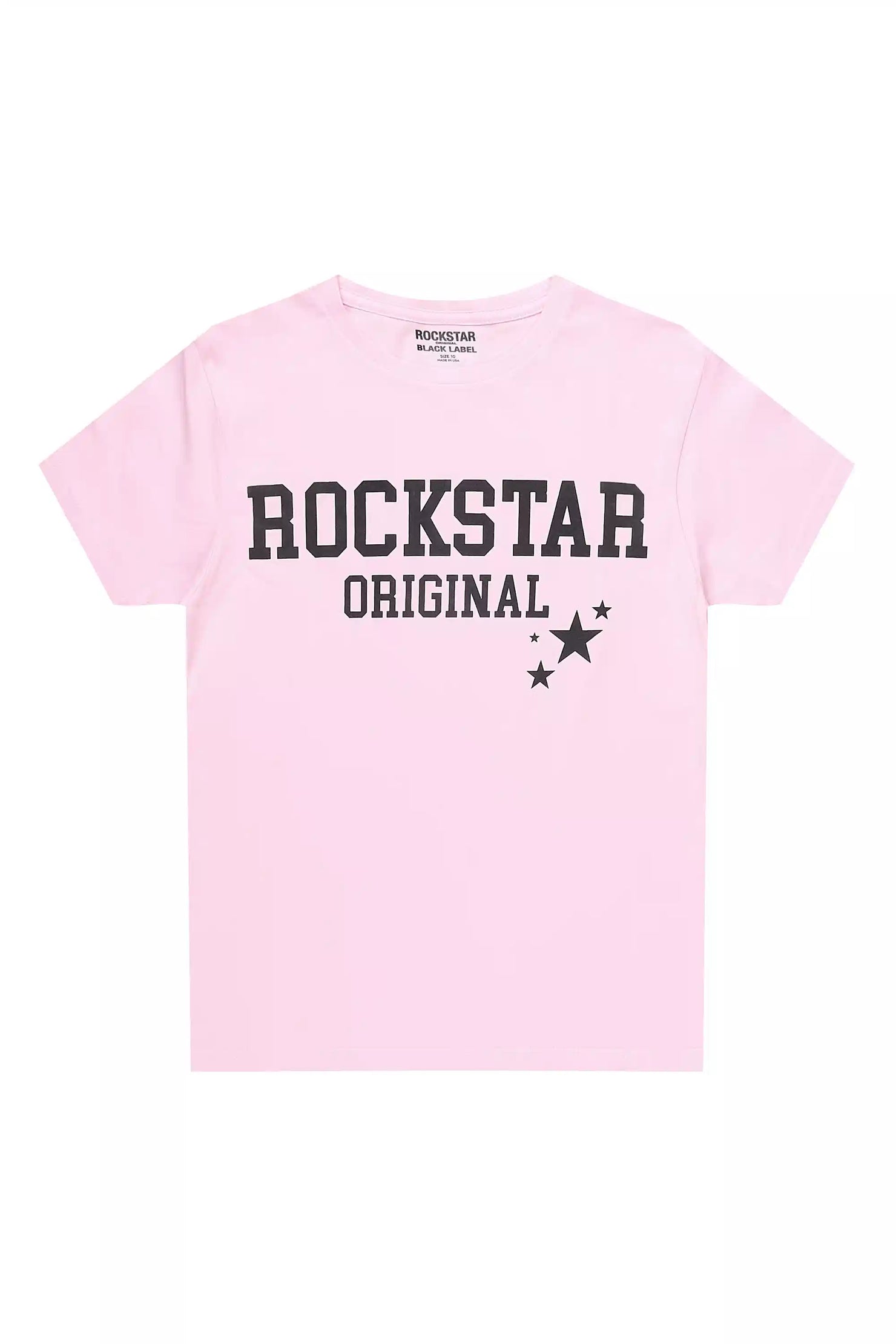 Girls Pluton Pink/Black Graphic T-Shirt