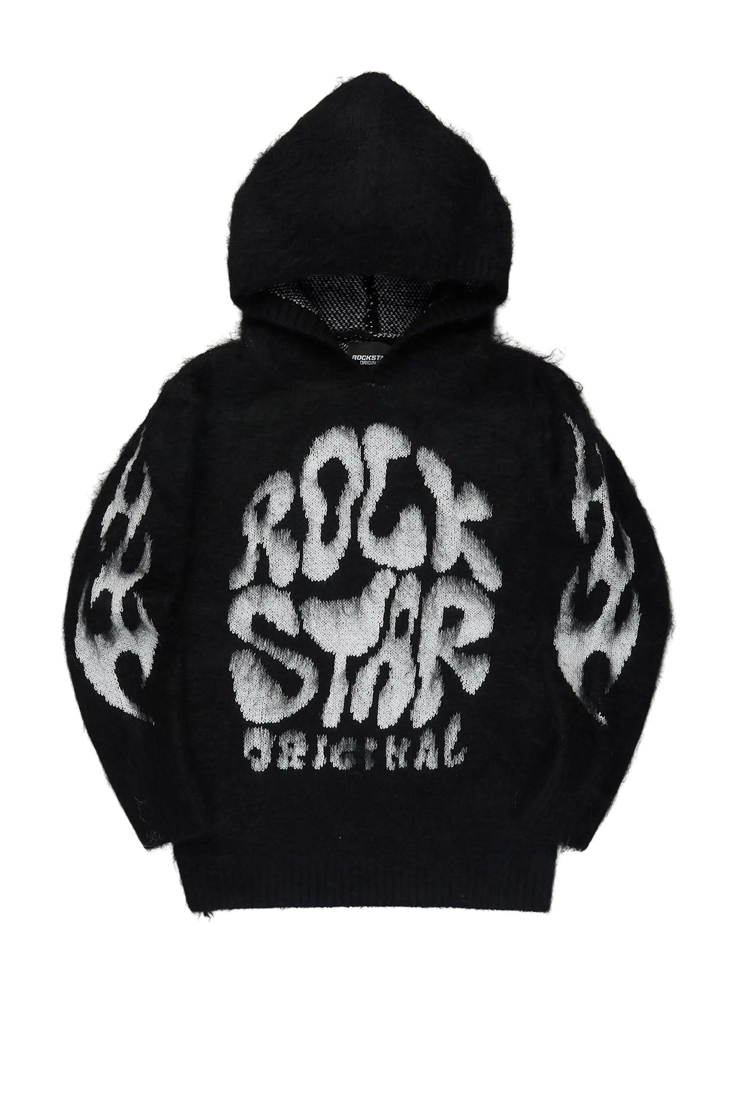 Boys Hakon Black Graphic Knitted Hoodie