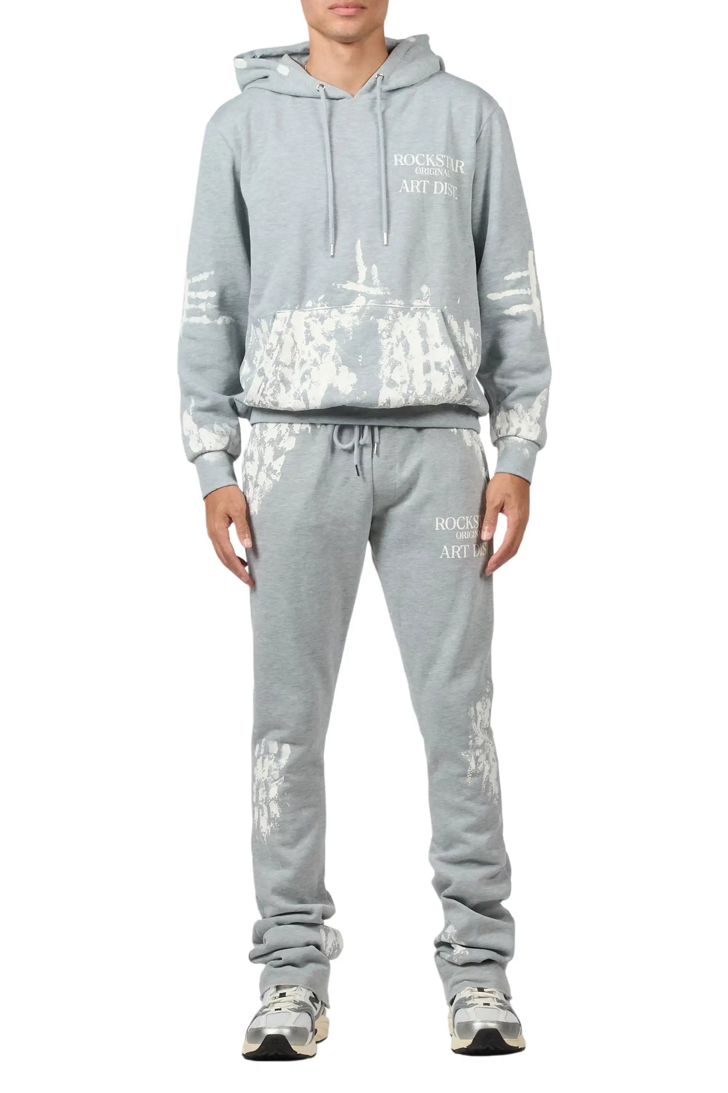 Filip Heather Grey Hoodie/Stacked Pant Track Set