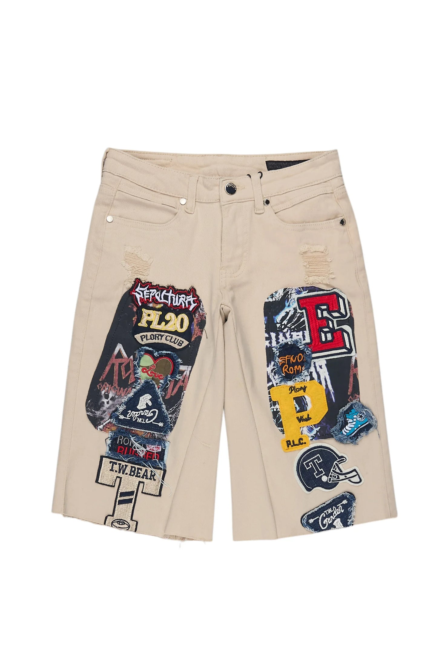 Boys Nepse Beige Denim Short