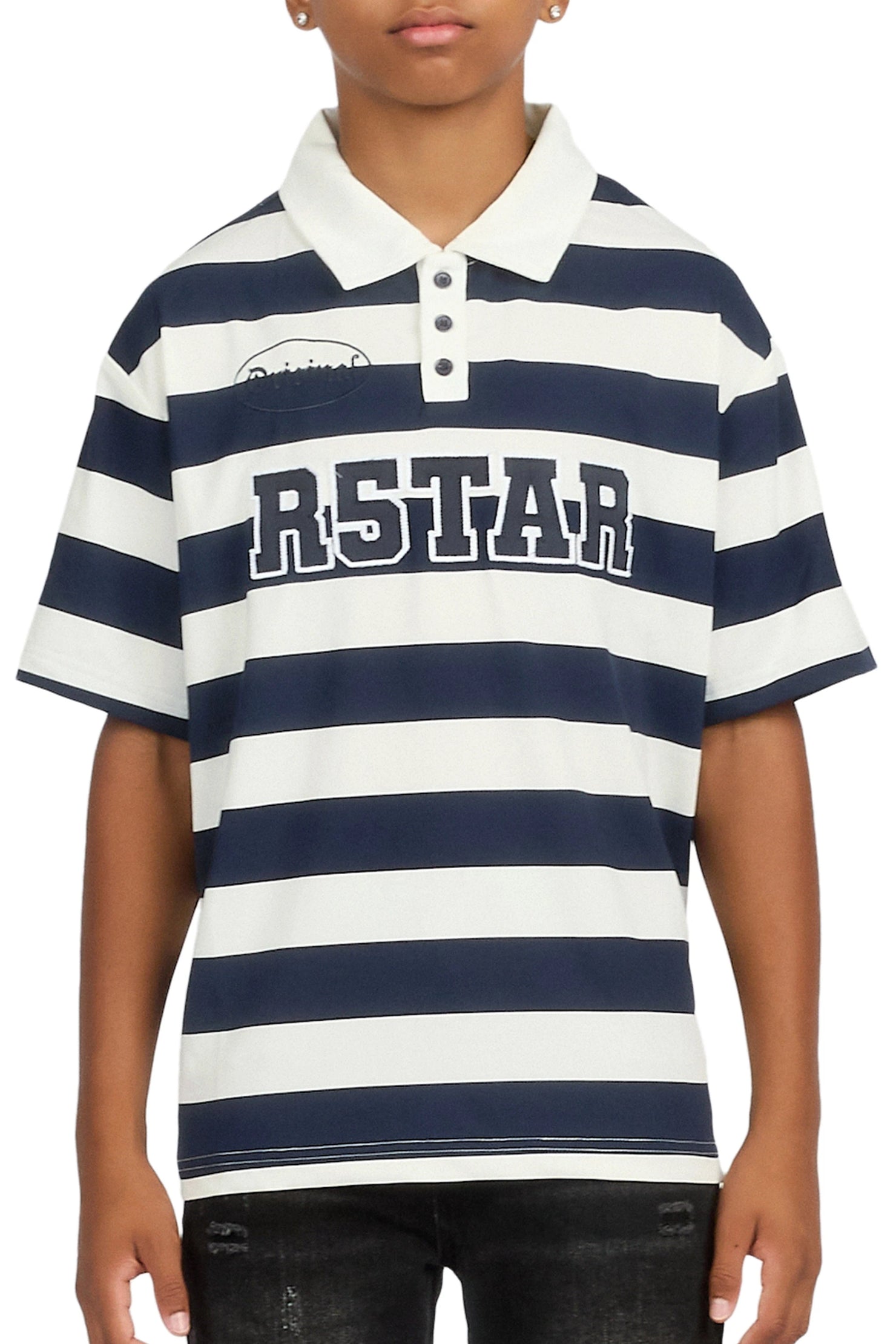 Boys Fintan Navy/Cream Polo