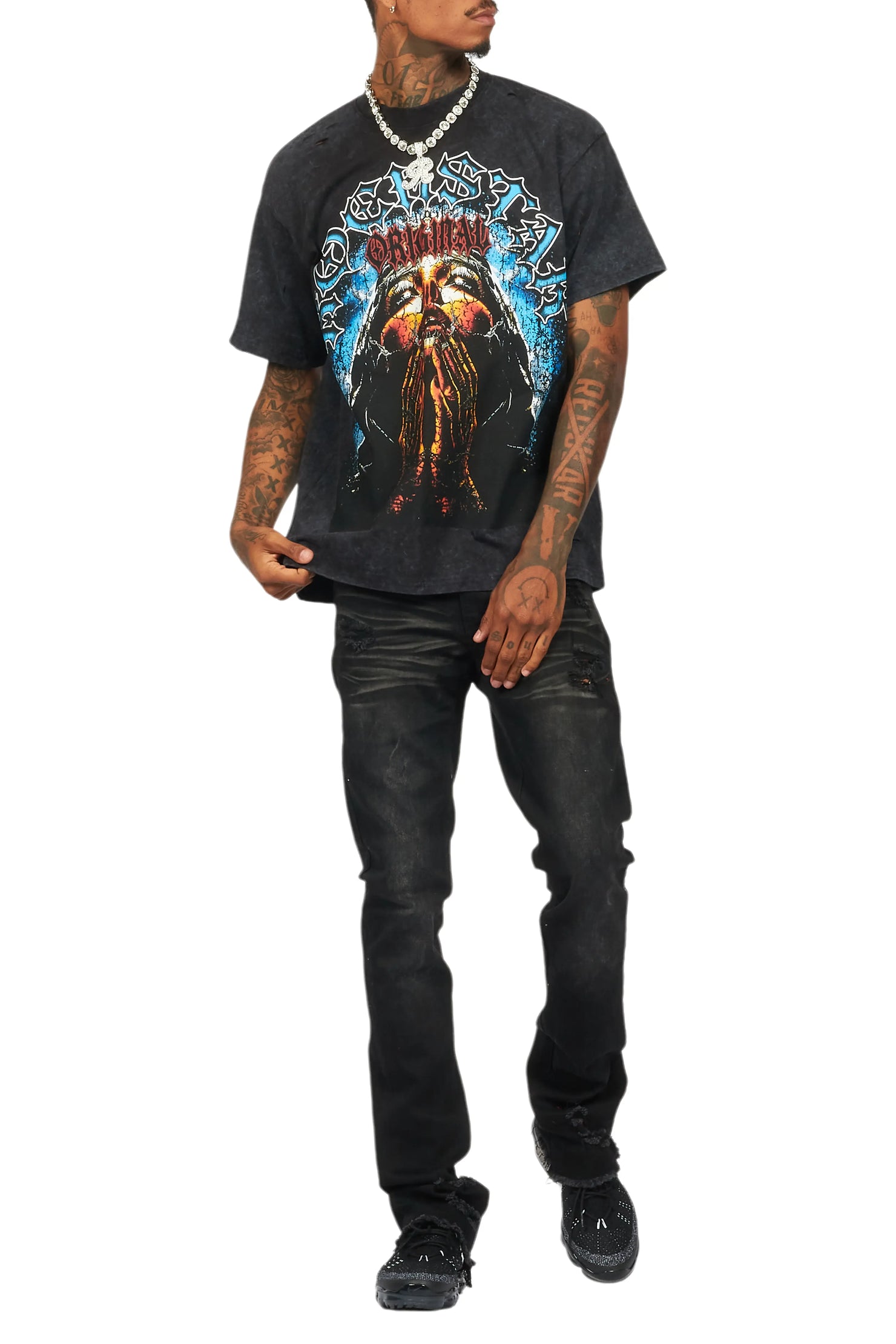 Dallan Vintage Black Oversized Graphic T-Shirt