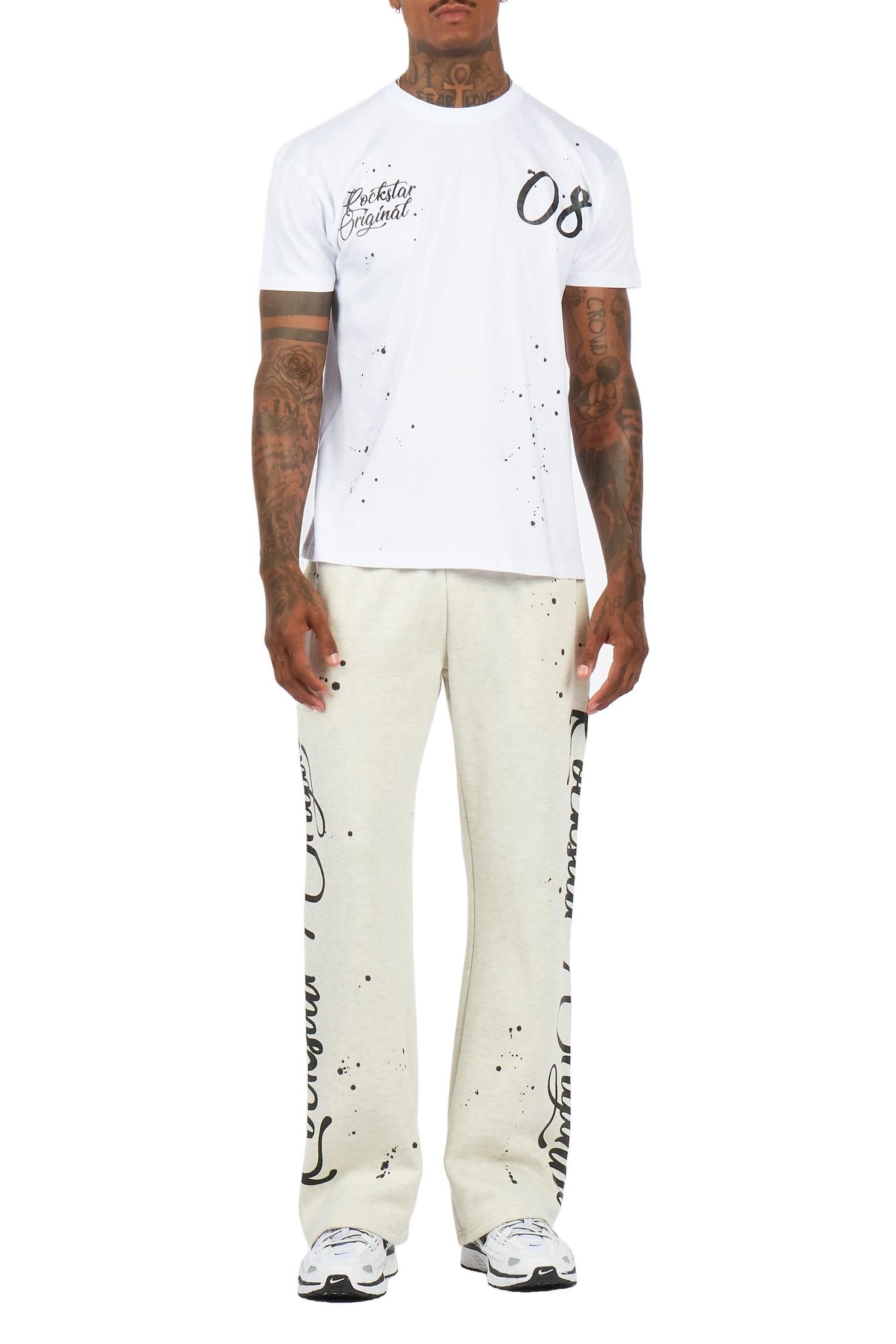Hanif White/Light Oatmeal T-Shirt/Relaxed Track Set
