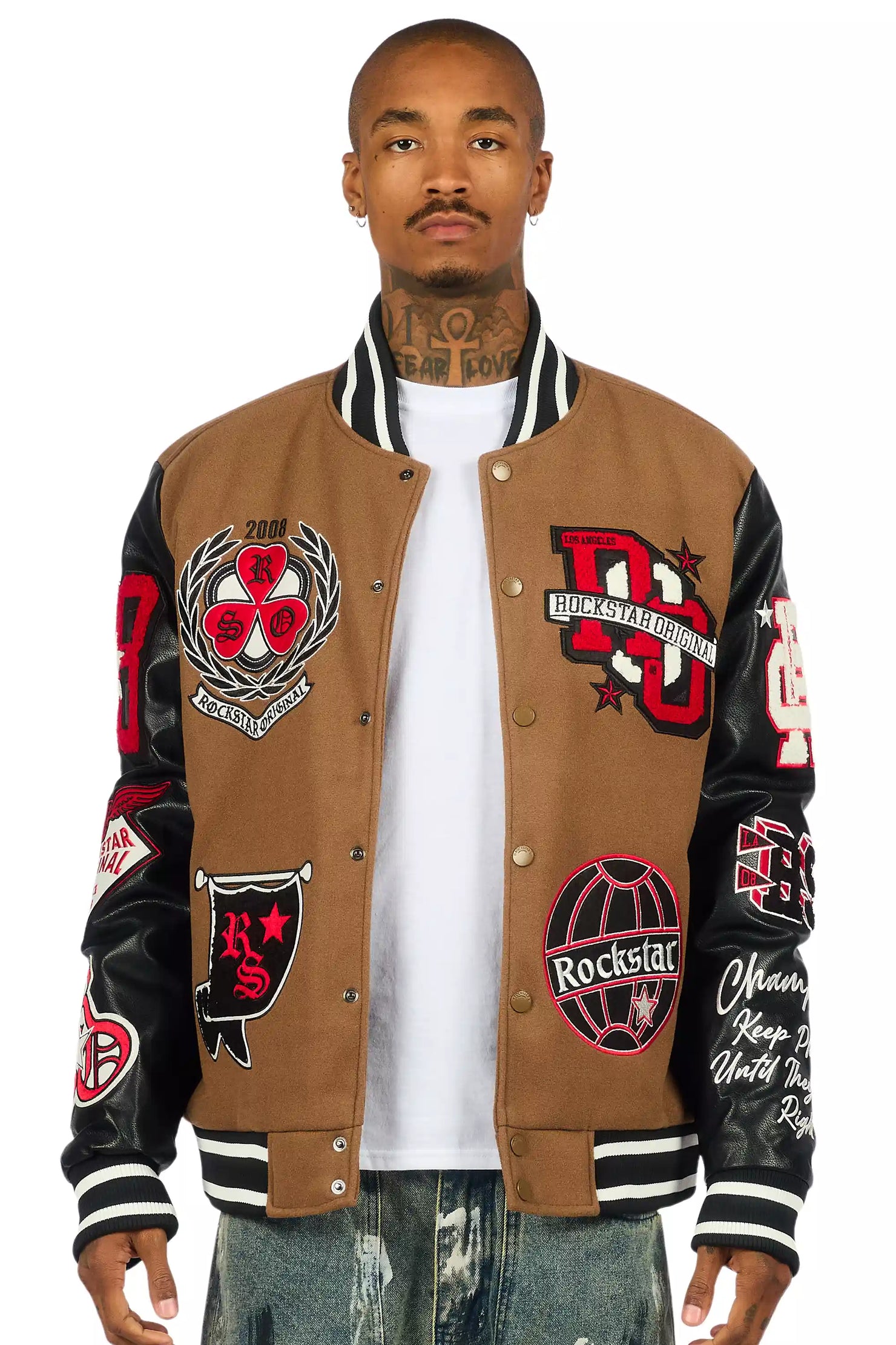 Gallant Beige Varsity Jacket