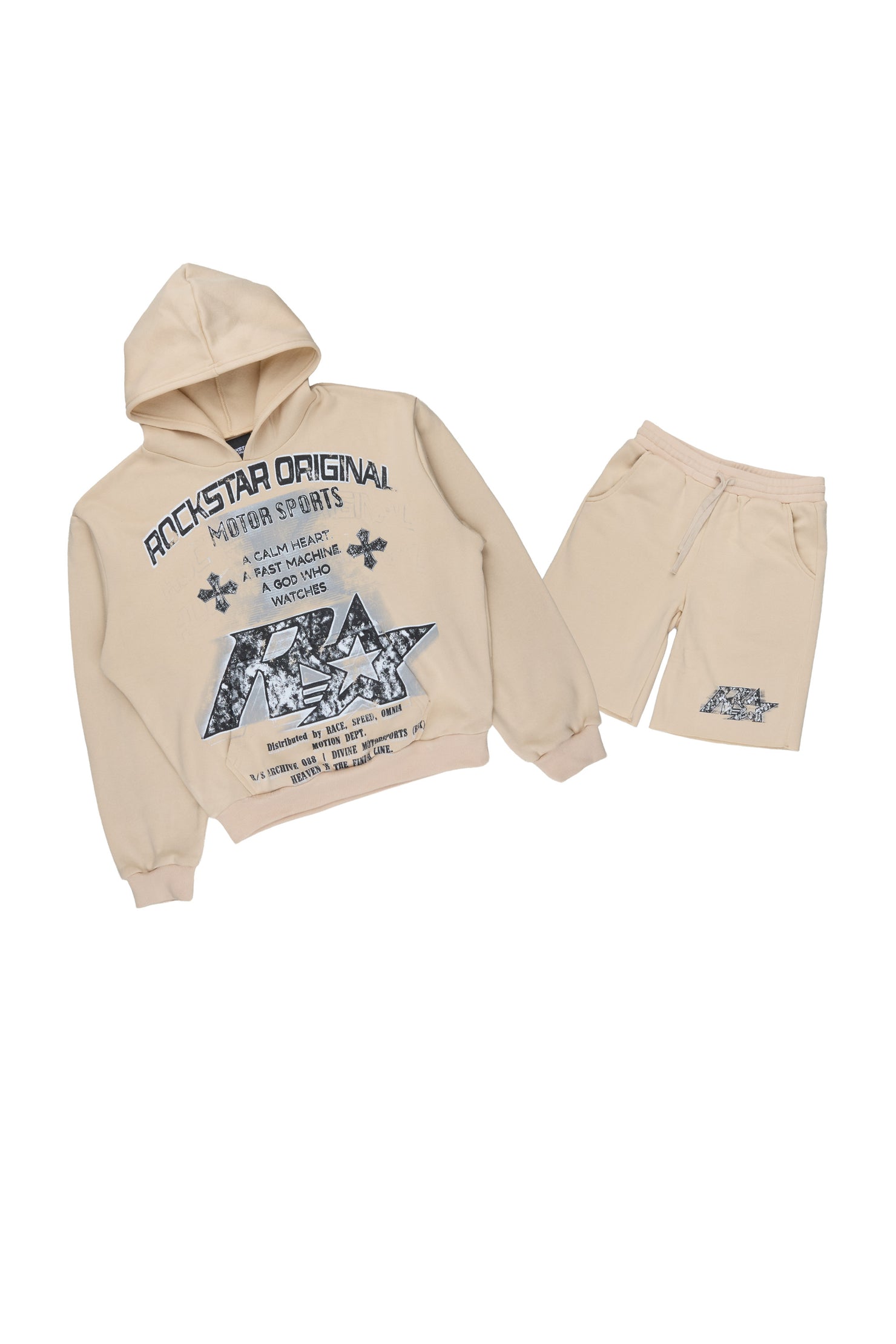 Boys Byson Beige Hoodie Short Set