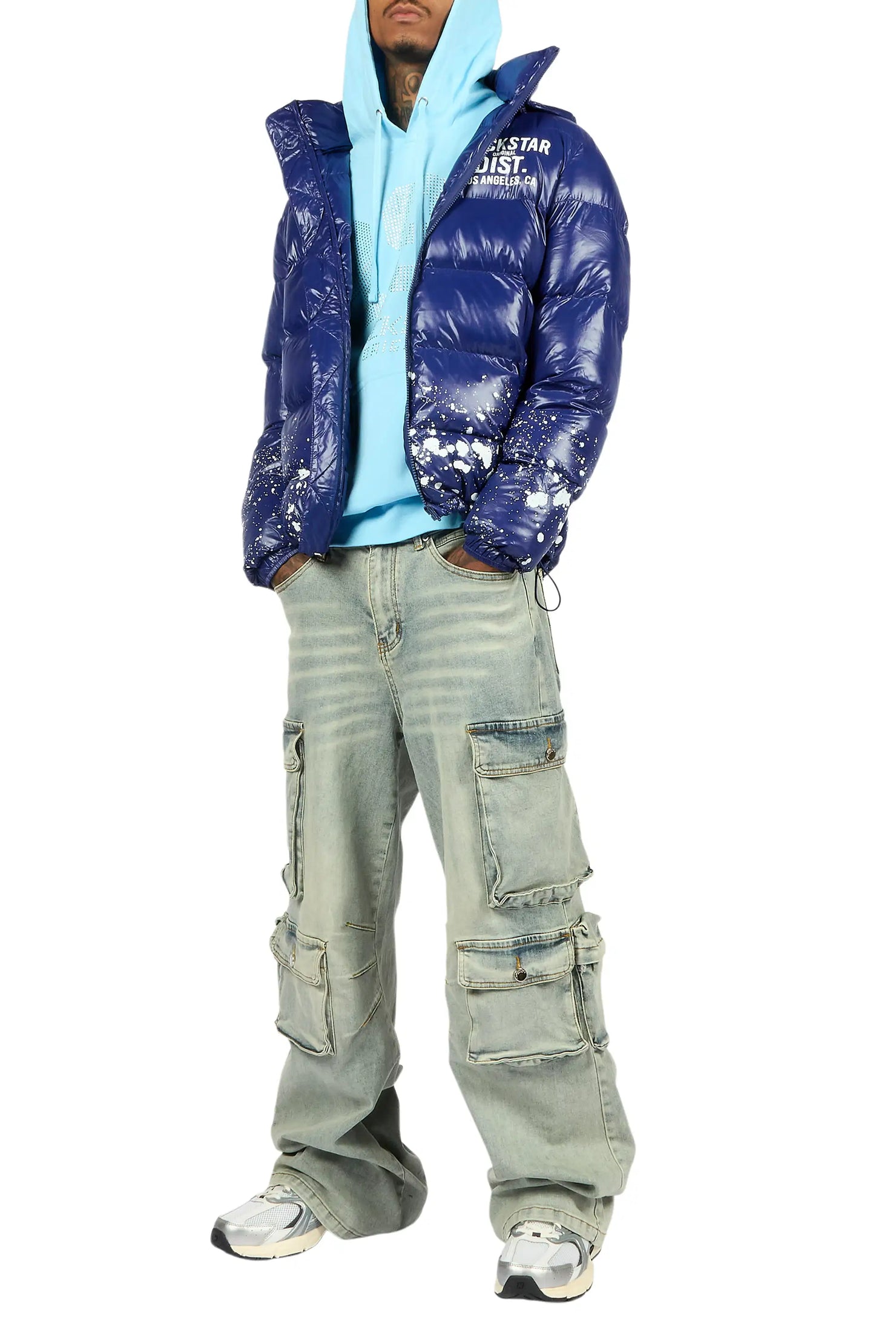 Merek Baby Blue/Silver Rhinestone Graphic Hoodie