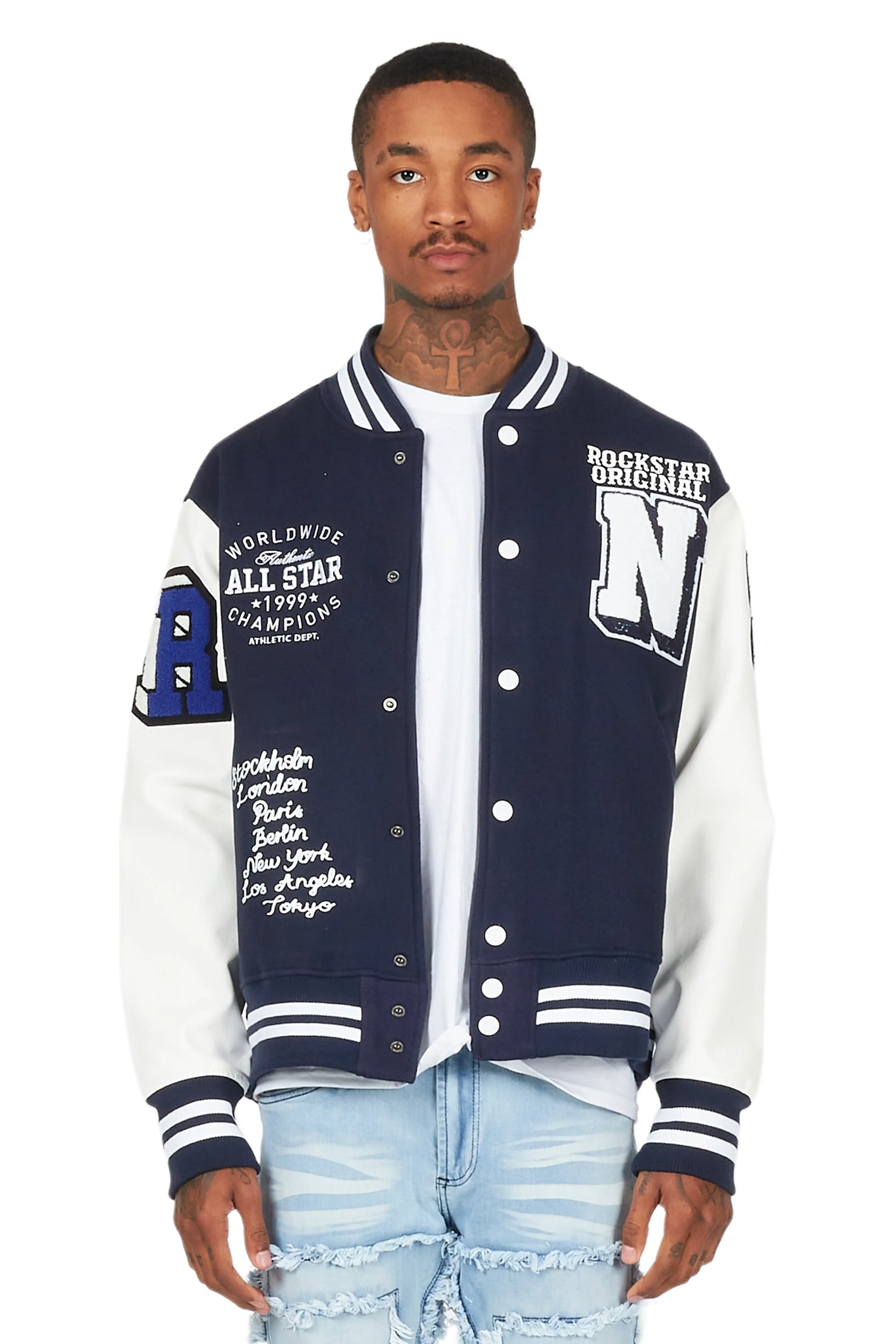 Palta Navy Varsity Jacket