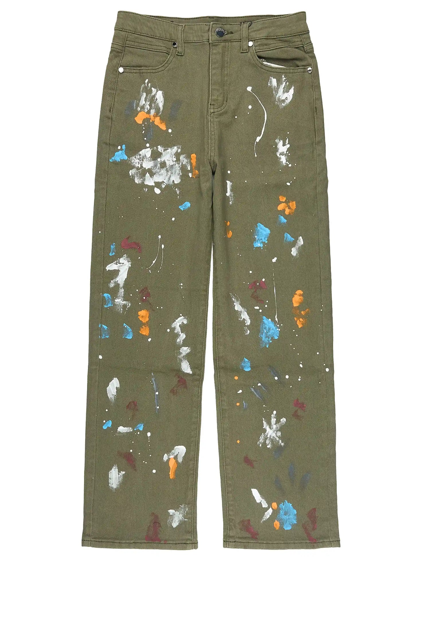 Boys Vicente Olive Straight Fit Jean