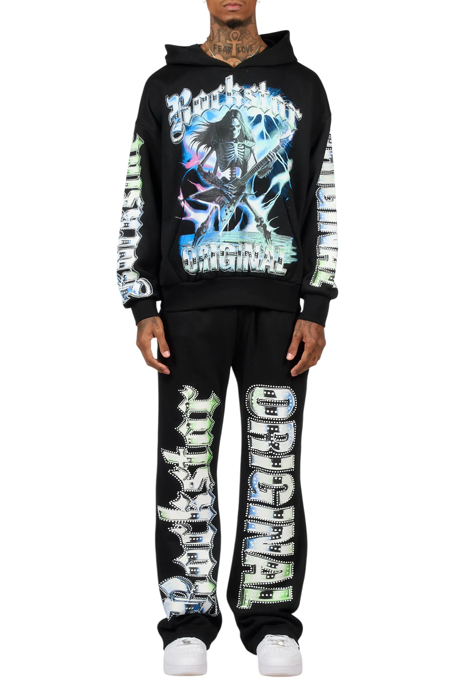 Nyxx Black Hoodie/Baggy Pant Track Set