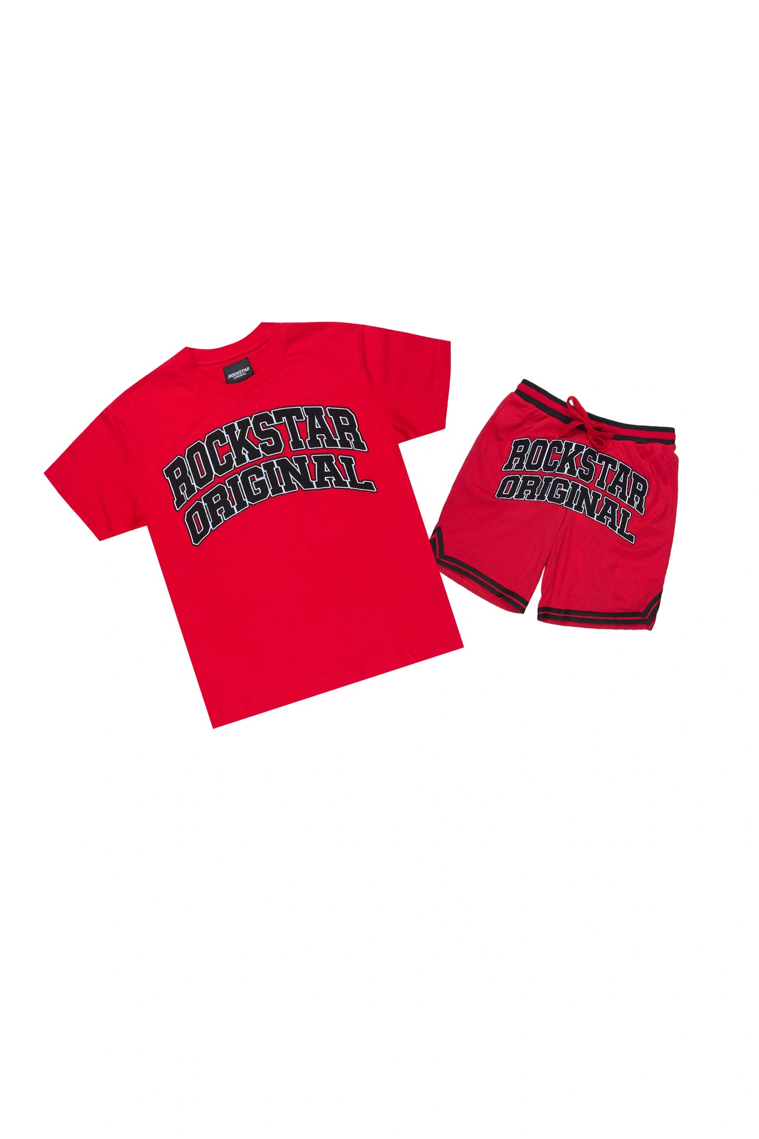 Boys Hooper Red Oversized T-Shirt/Short Set