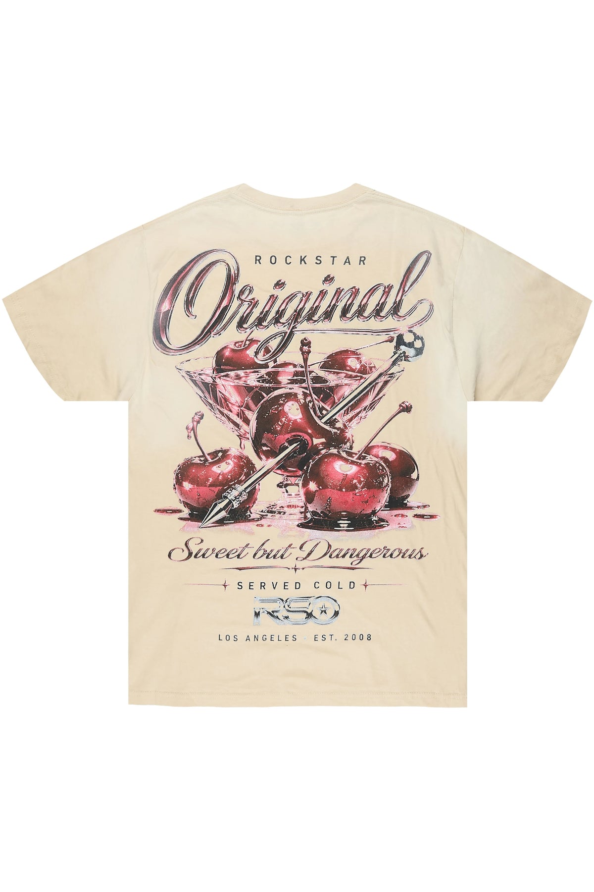 Cherry Beige Oversized Graphic T-Shirt