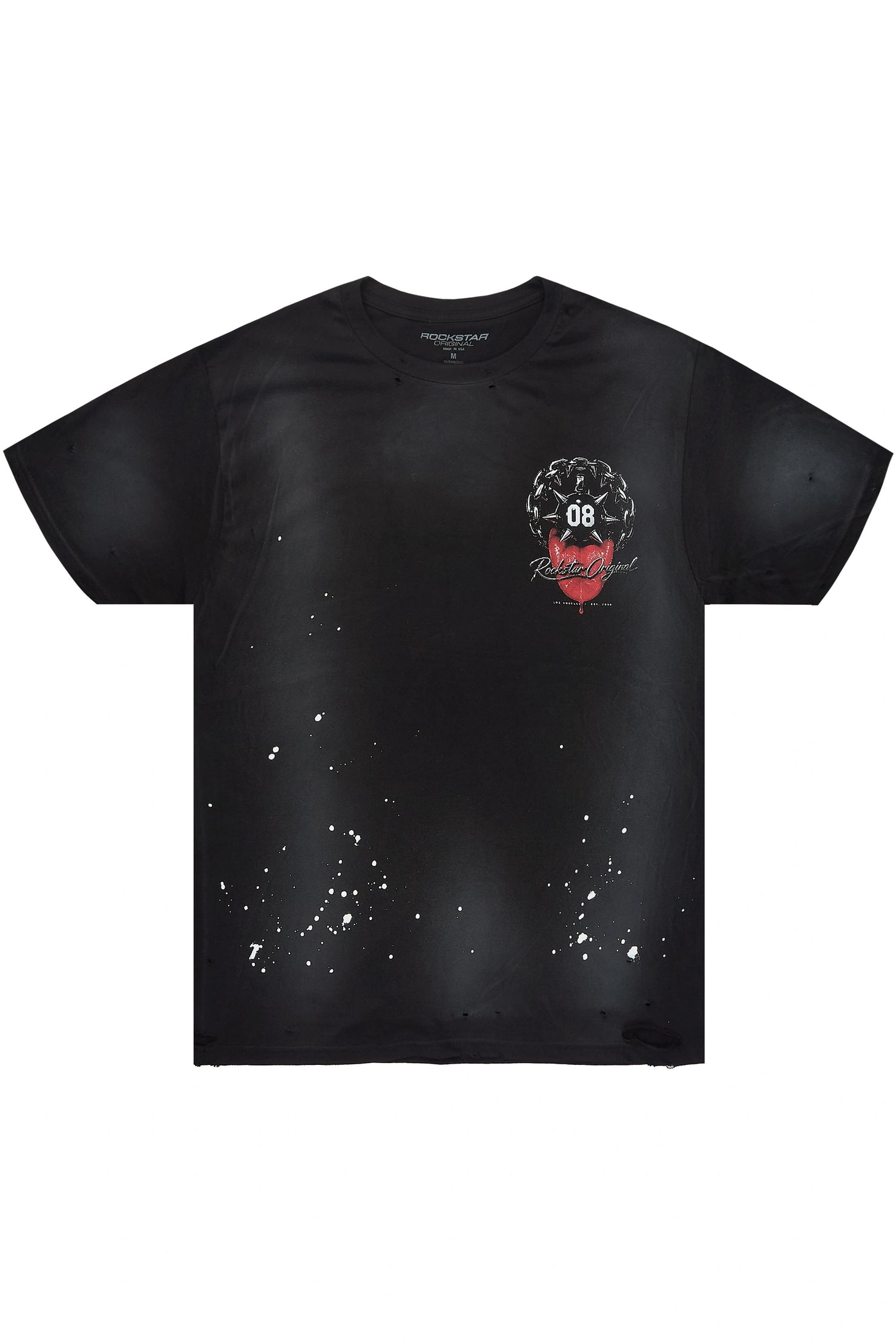 Chromiesl Black Oversized Graphic T-Shirt