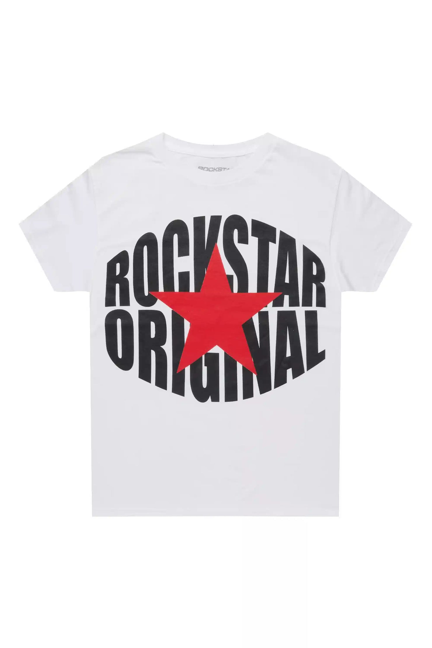 Boys Ezra White/Red Graphic T-Shirt