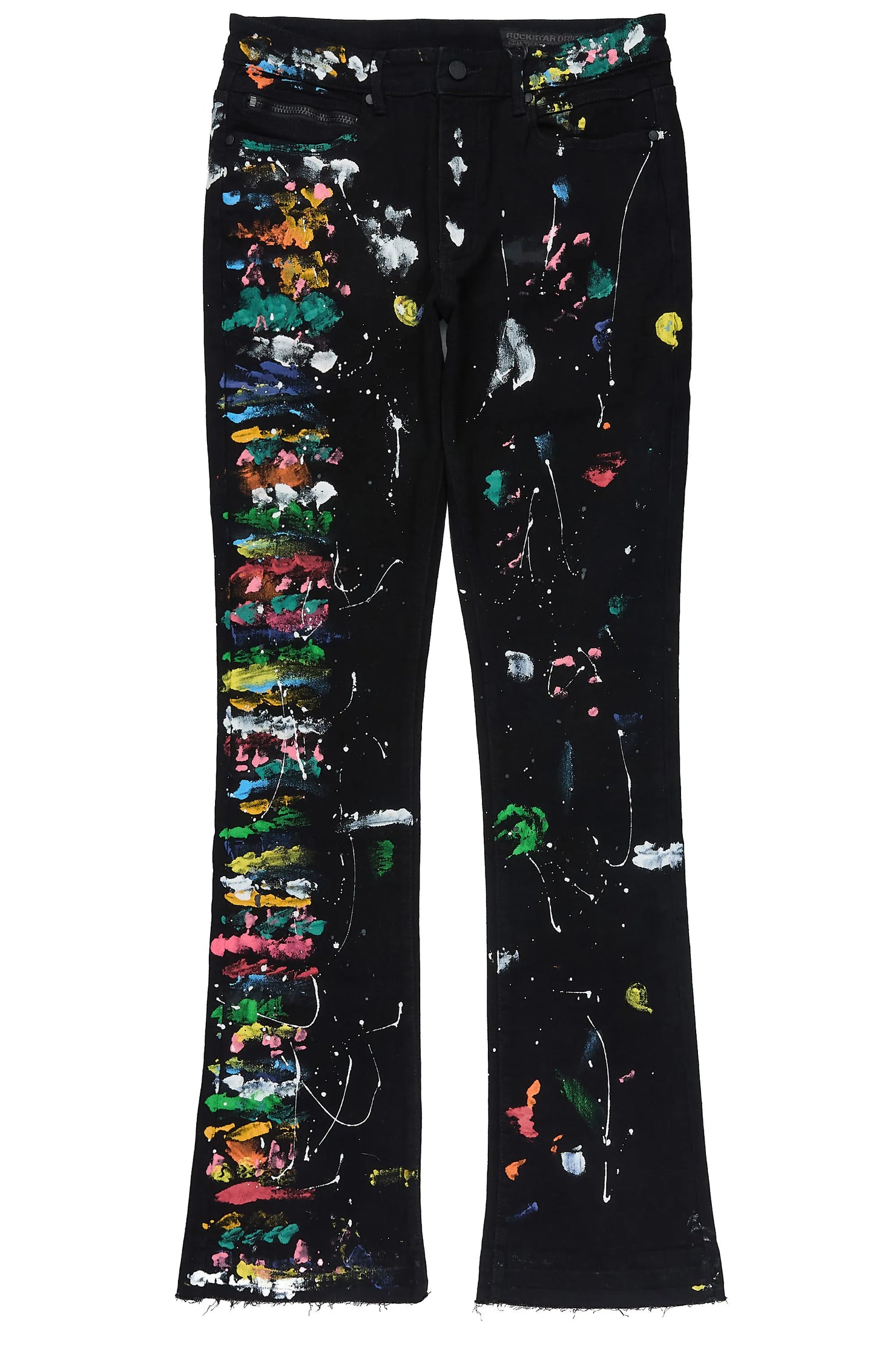 Antoni Black Painter Stacked Flare Jean