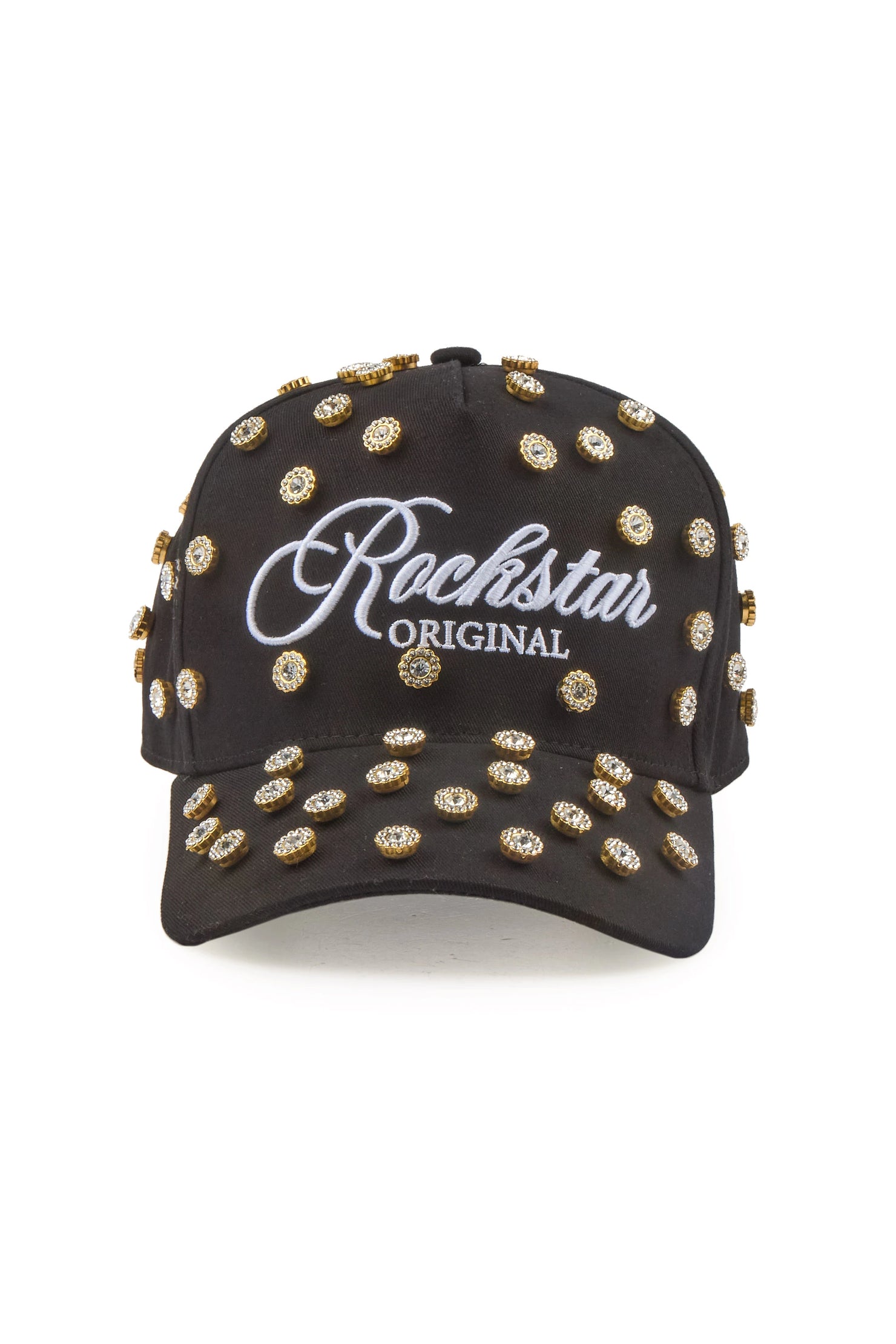 Roma Black Rhinestone Trucker Hat