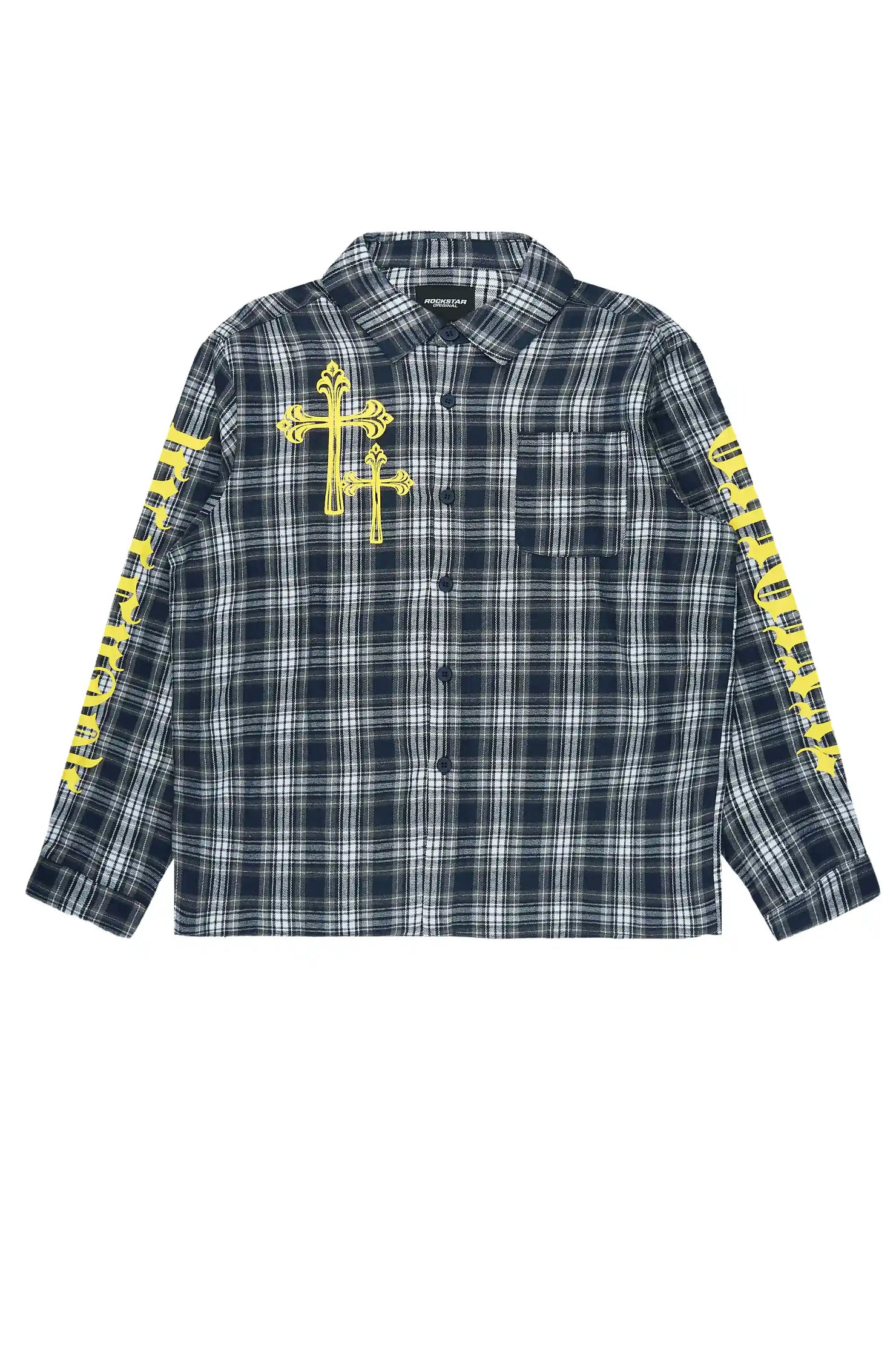 Helder Navy Flannel Long Sleeve Shirt