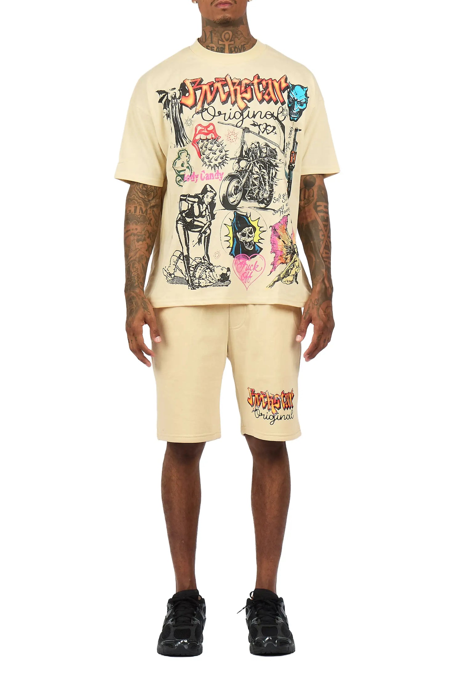 Shoota Beige/Black Short Set