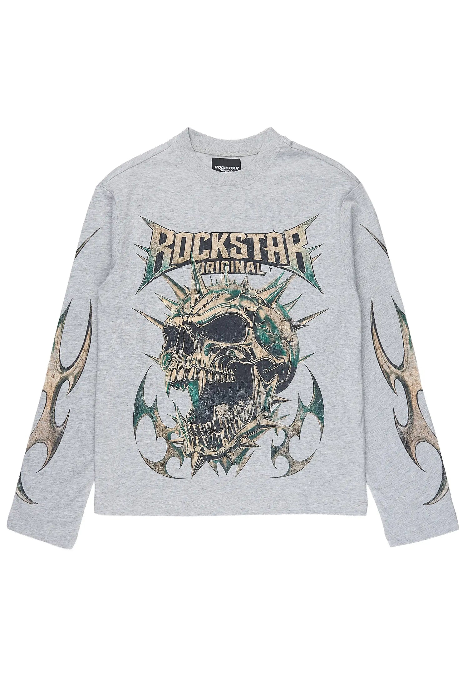 Boys Boos Heather Grey Long Sleeve Graphic T-Shirt
