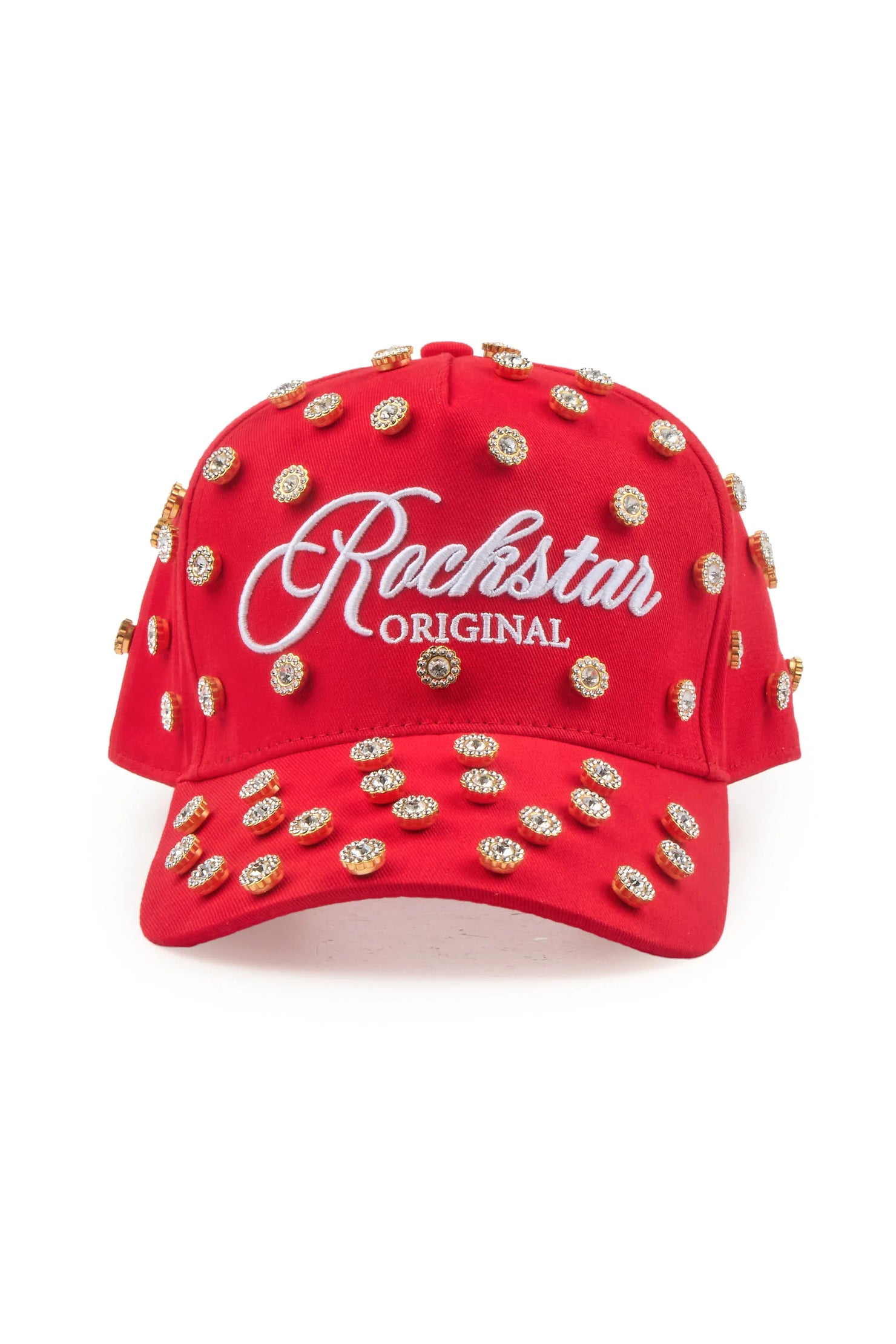 Roma Red Rhinestone Trucker Hat