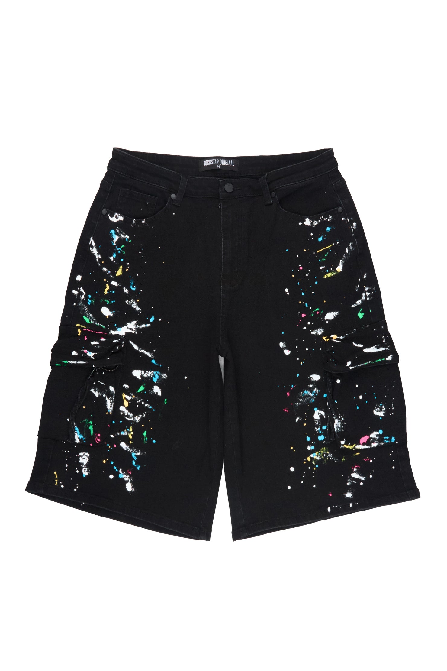 Aketre Black Painted Denim Jort