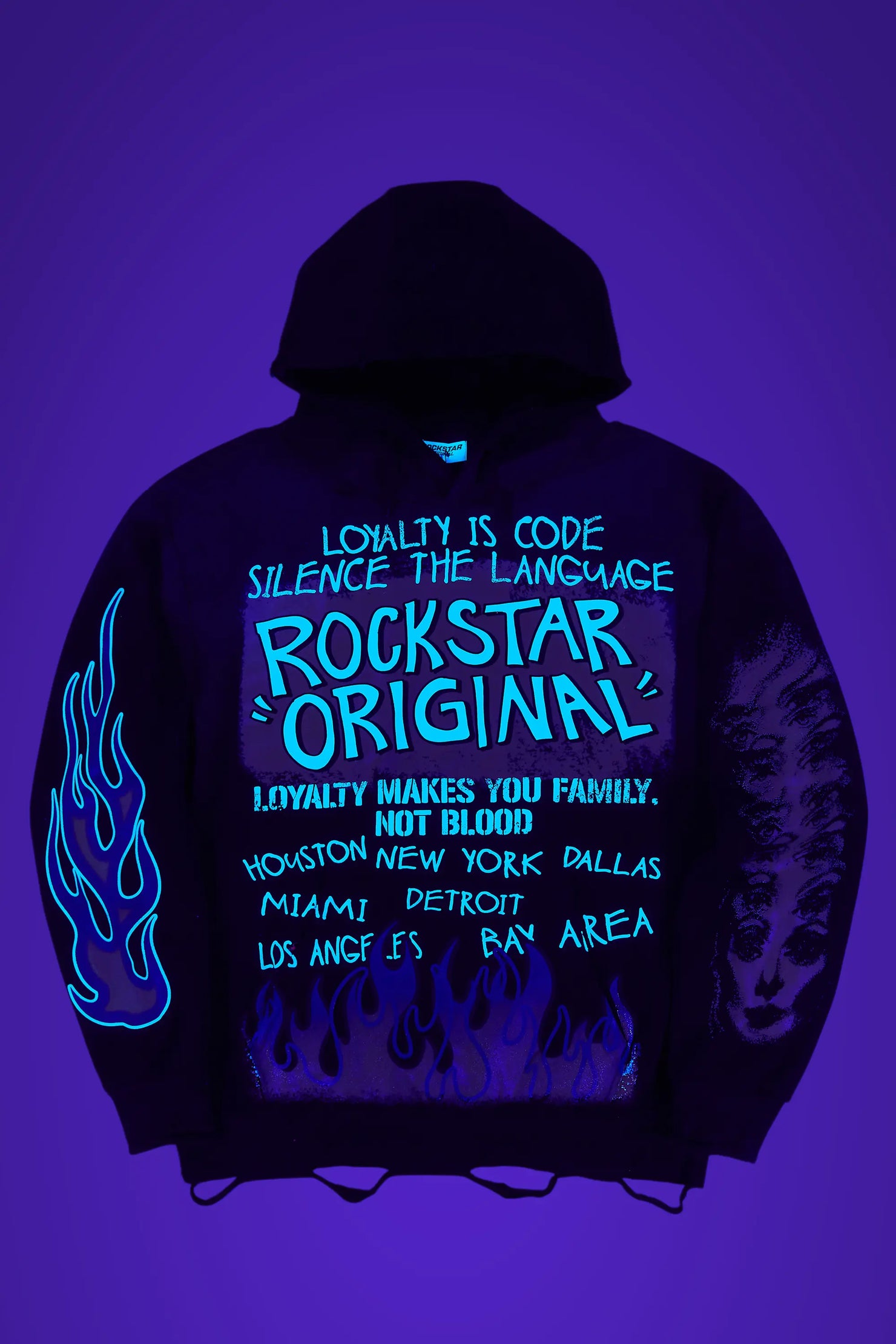 Beno Black/Yellow Distressed Graphic Hoodie