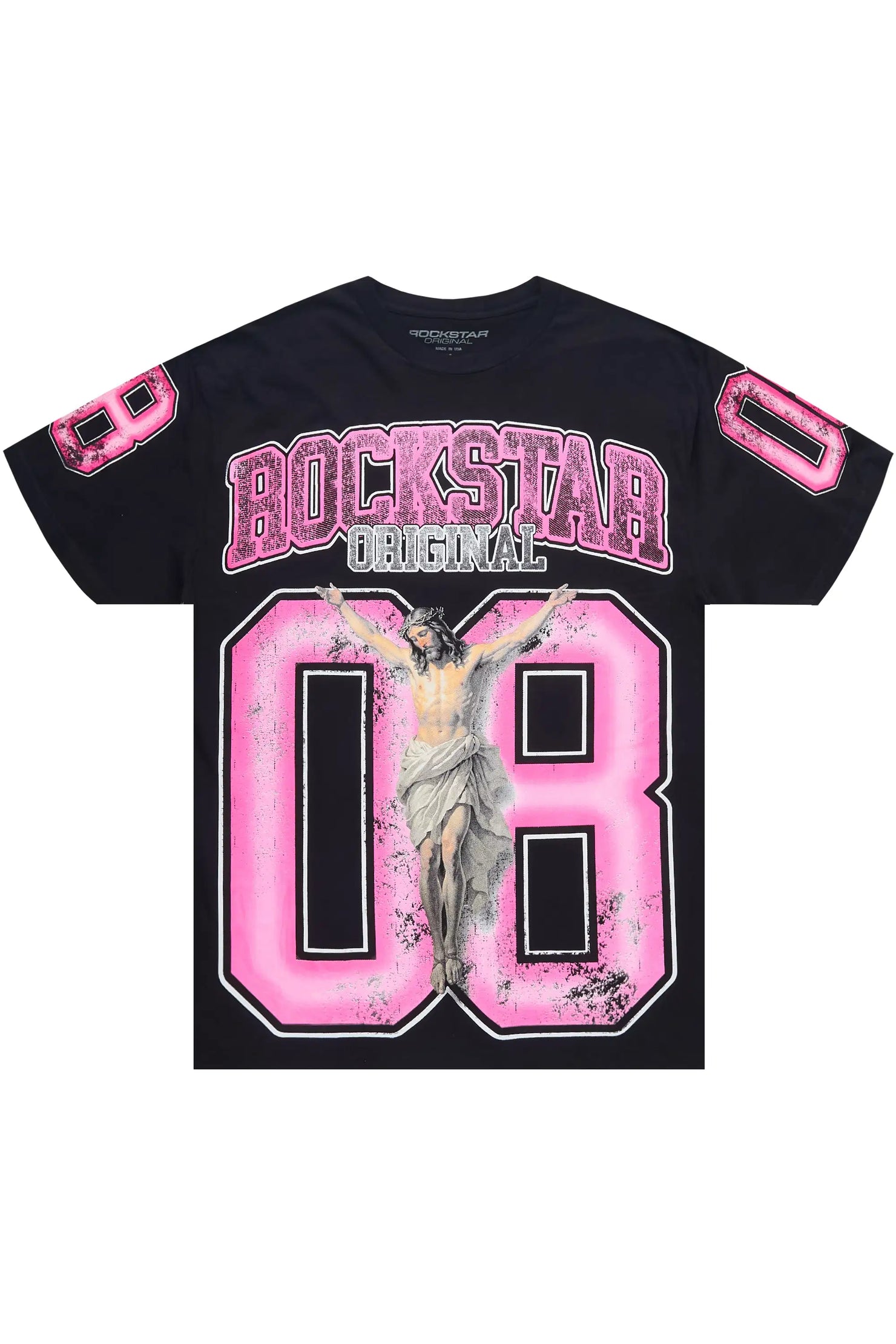 Fields 2.0 Black/Pink Oversized Graphic T-Shirt