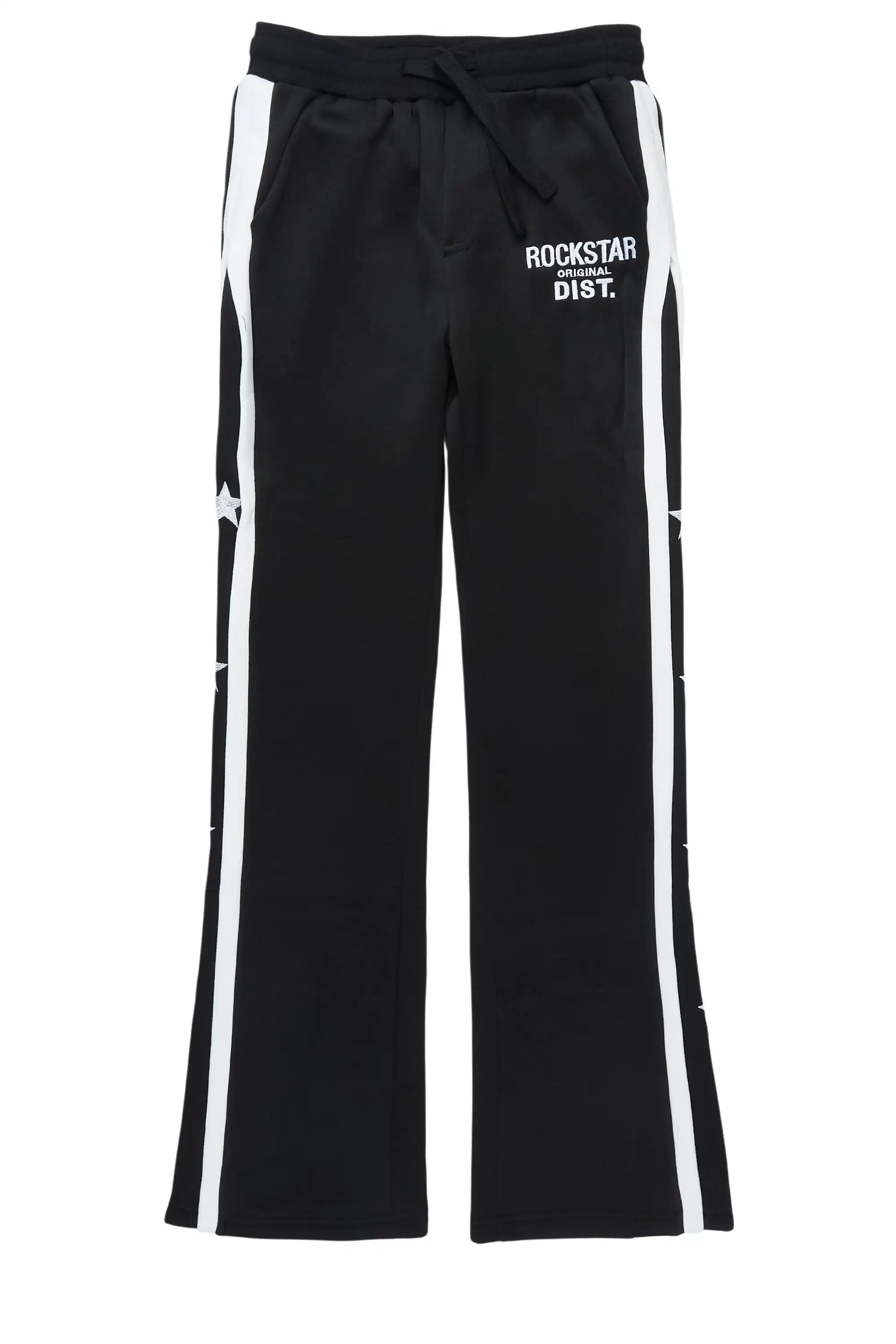 Girls Deaunta Black Stacked Flare Track Pant