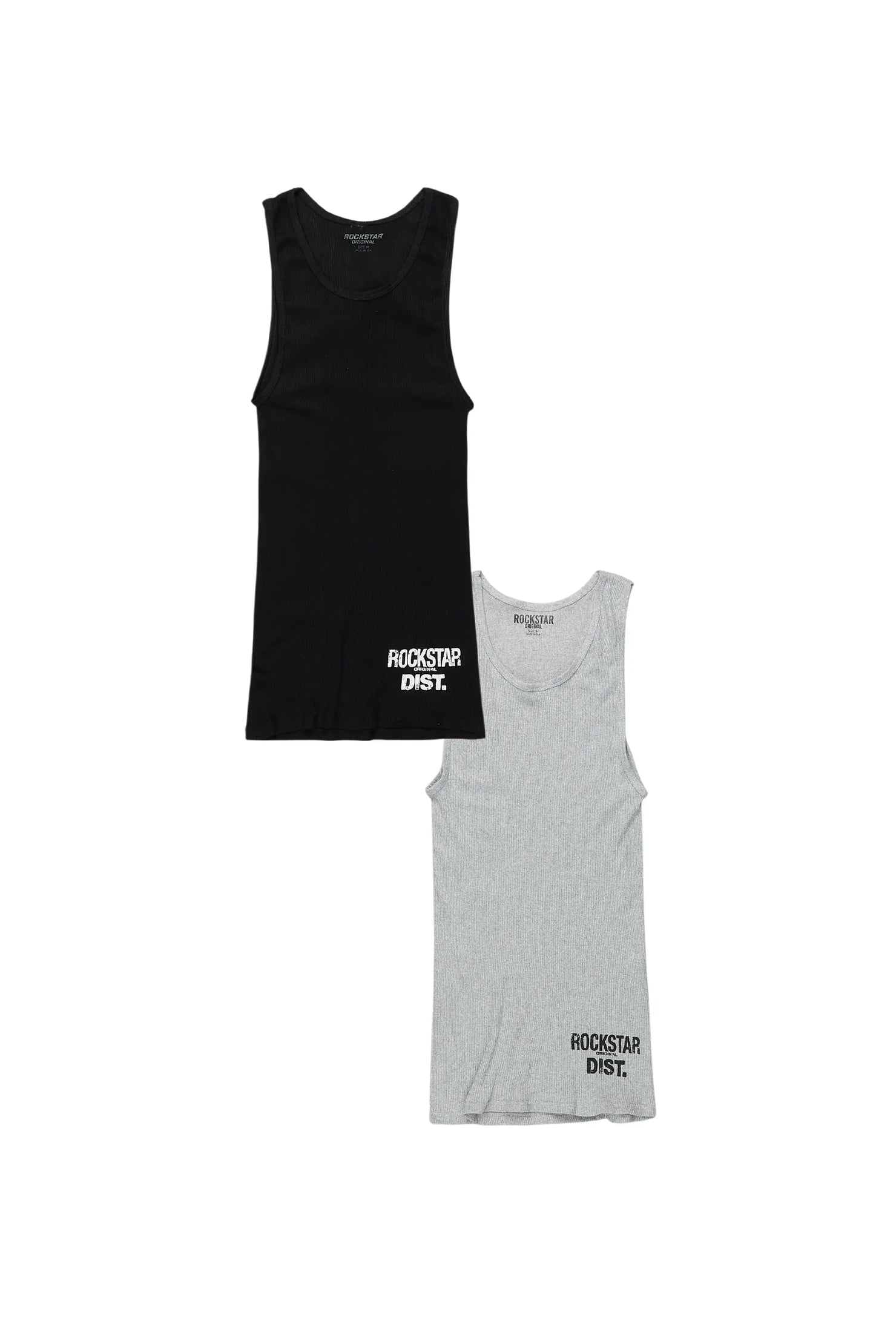 Men's Basic Tank Top Grey/Black  - 2 Pack