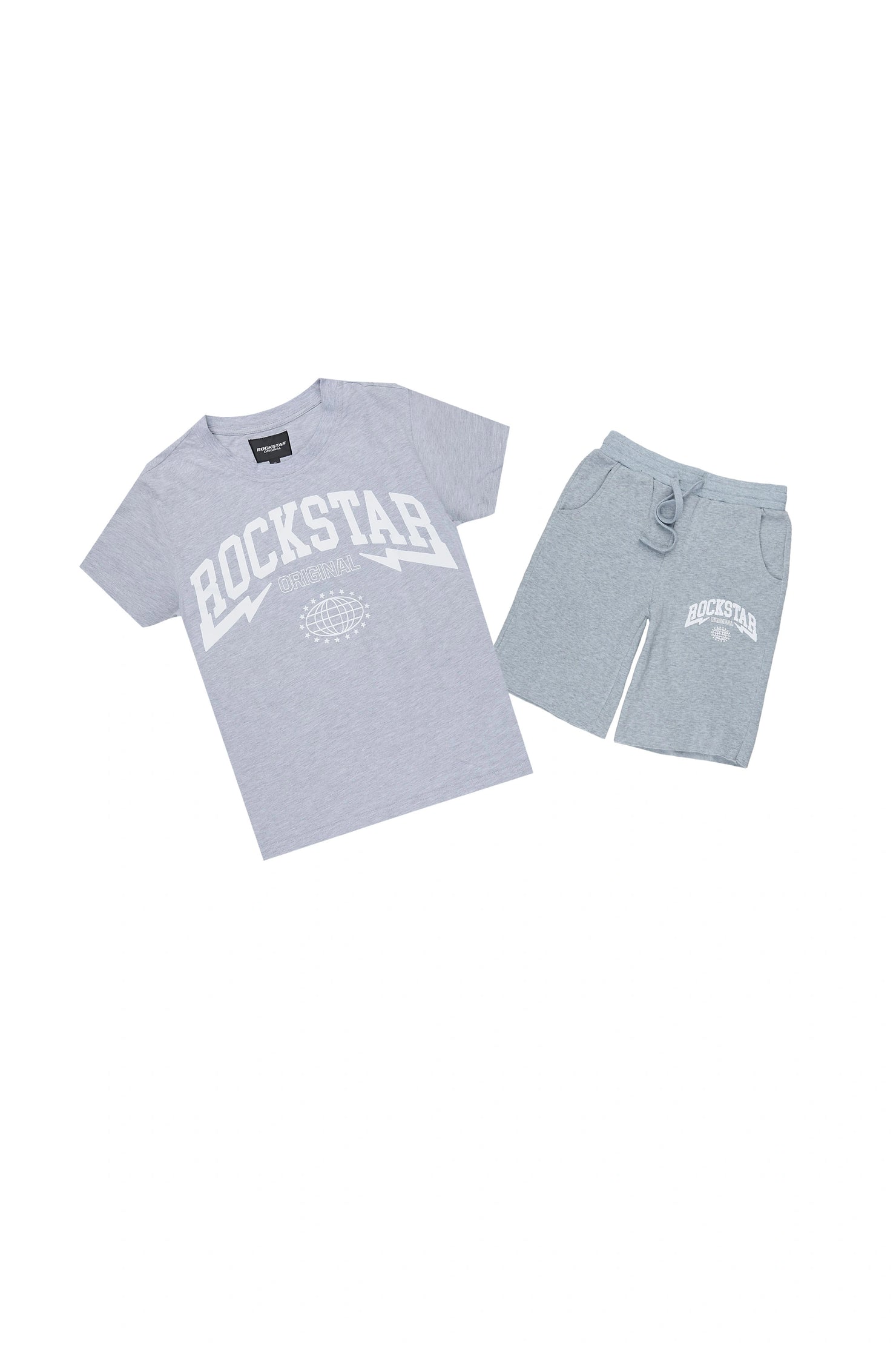 Boys Stori Grey/White T-Shirt Short Set