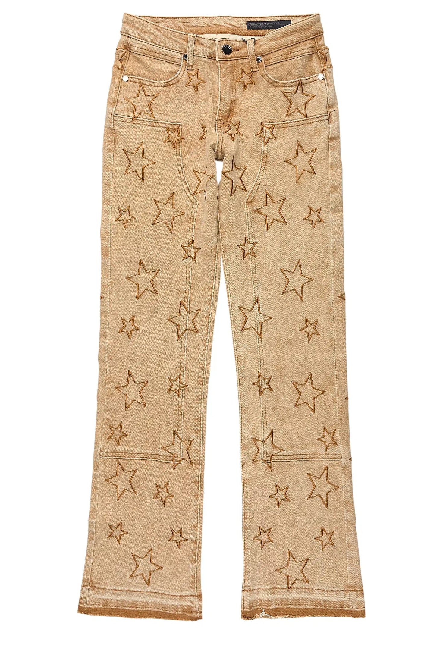 Boys Starship Beige Stacked Flare Jean