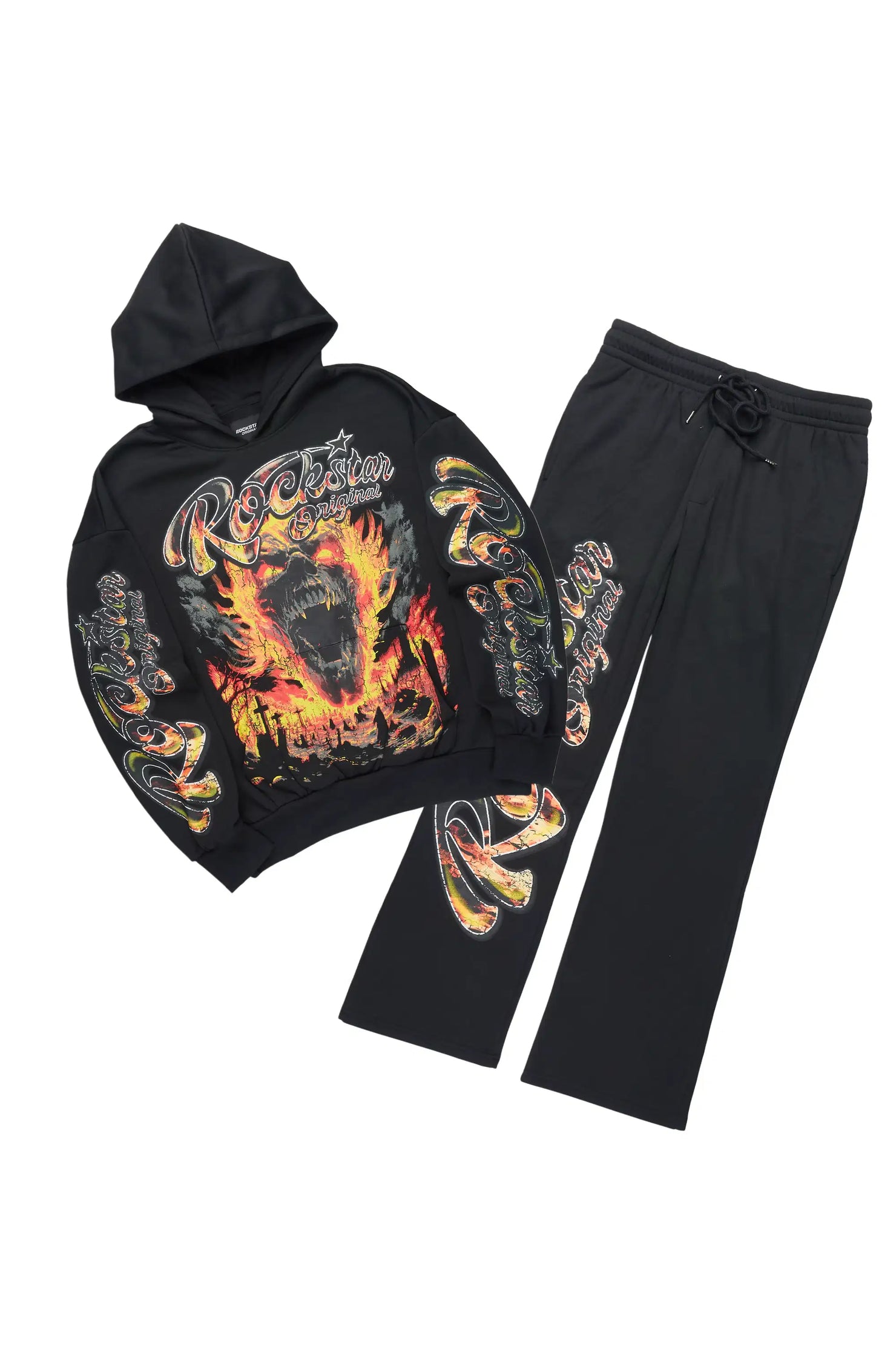 Flamer Charcoal Hoodie/Baggy Pant Track Set