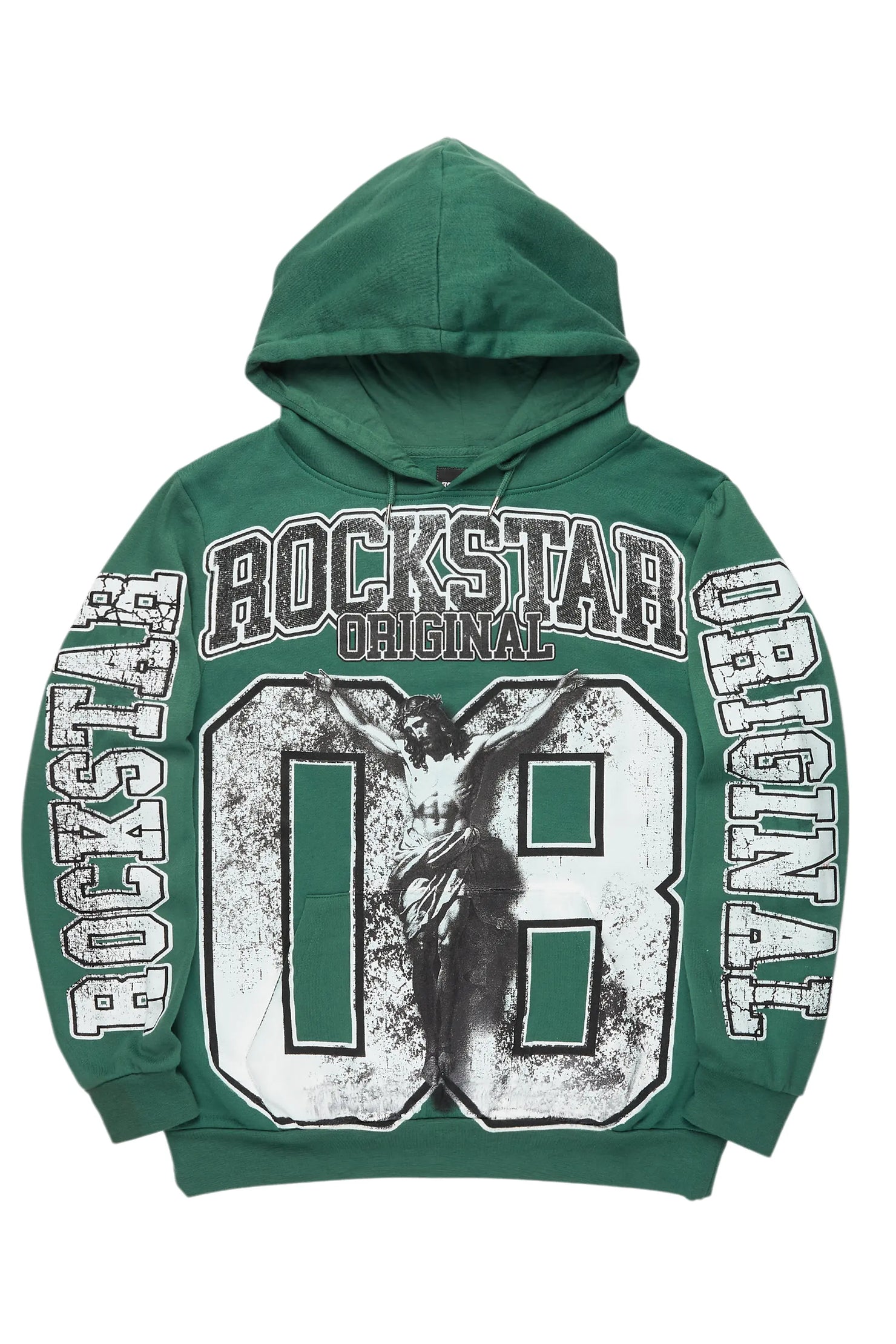Fields Green Distressed Graphic Hoodie