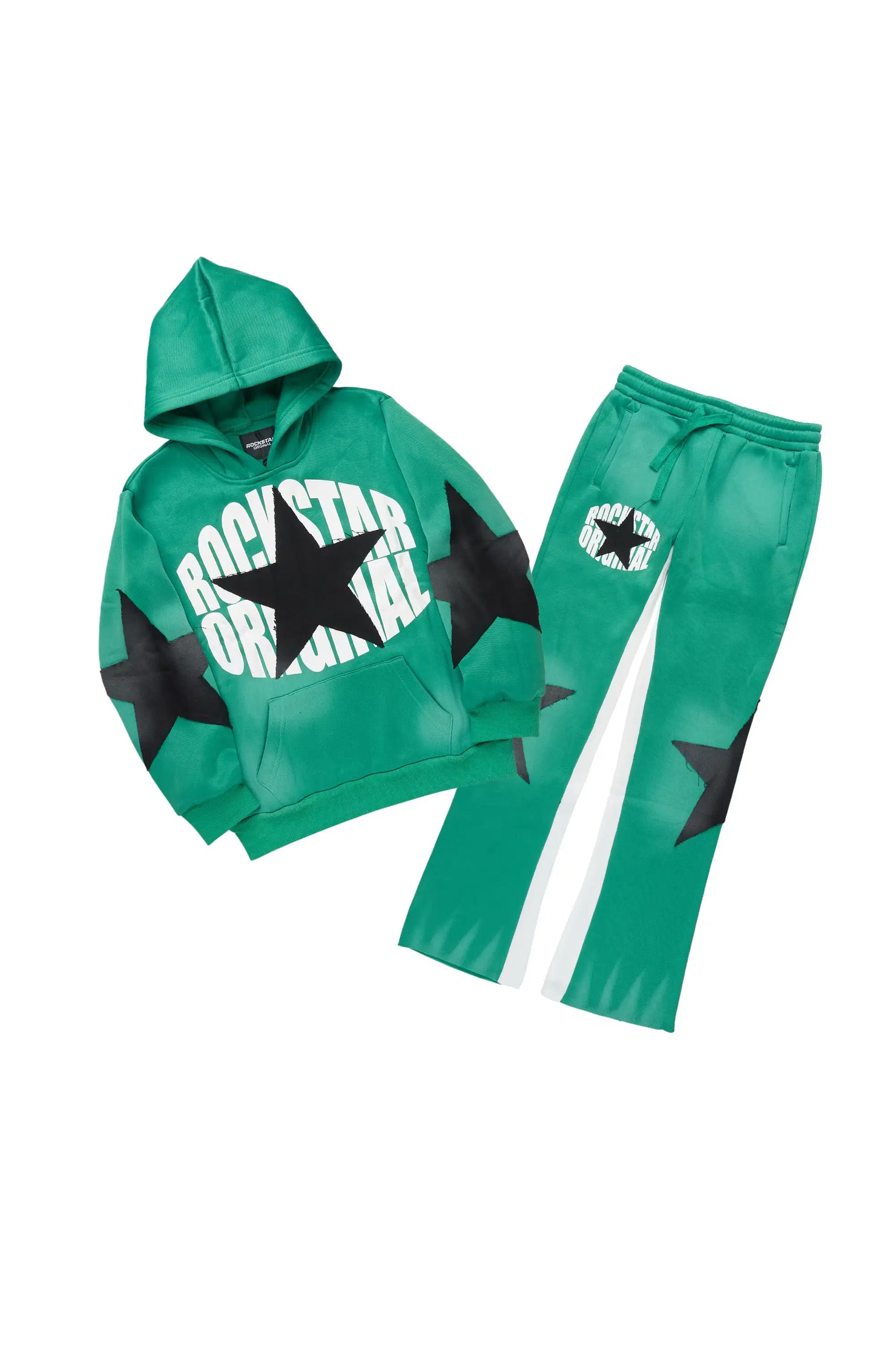 Boys States 2.0 Green/Black Stacked Hoodie Track Set