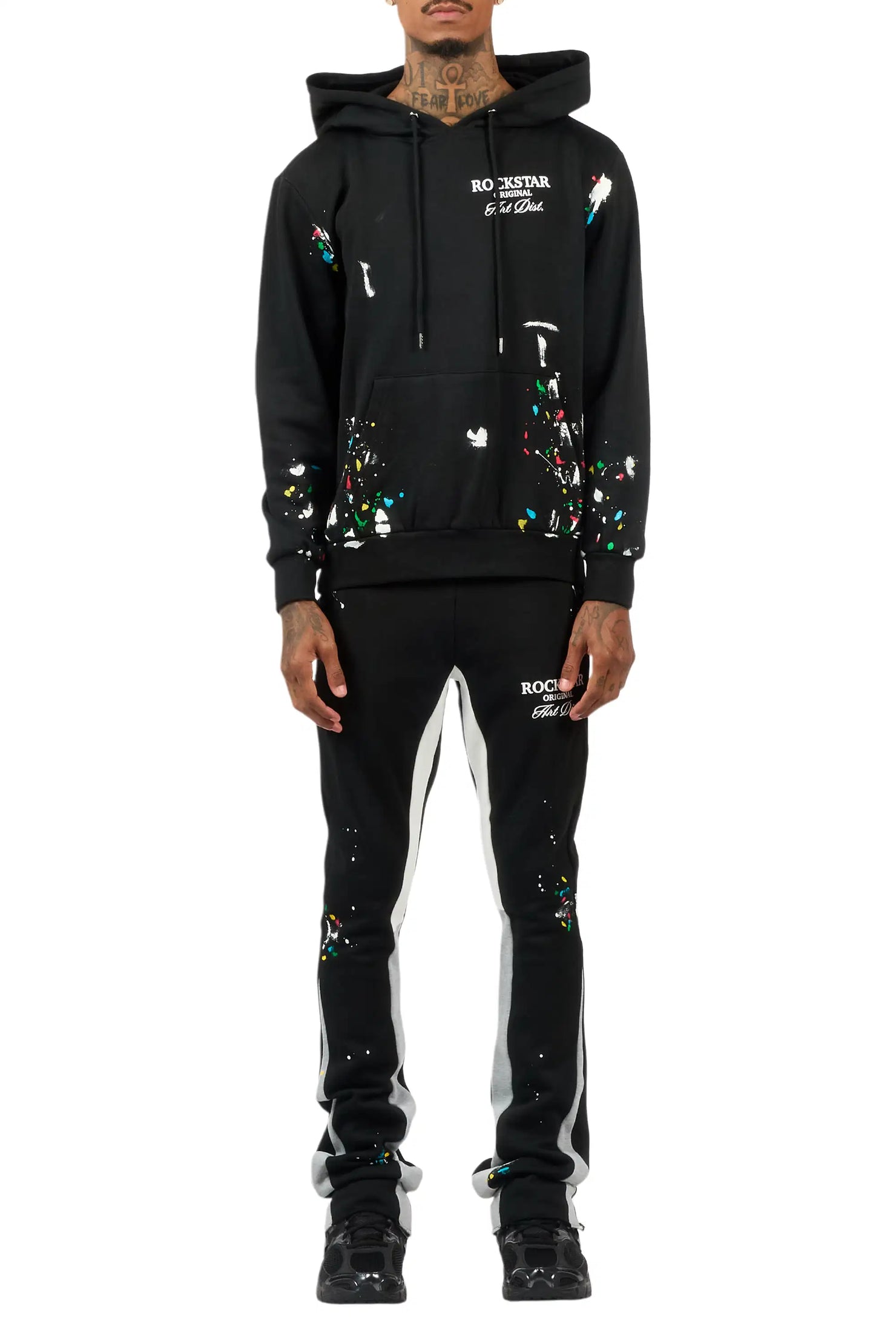 Art Dist 2.0 Black/Grey Hoodie/Stacked Flare Track Set