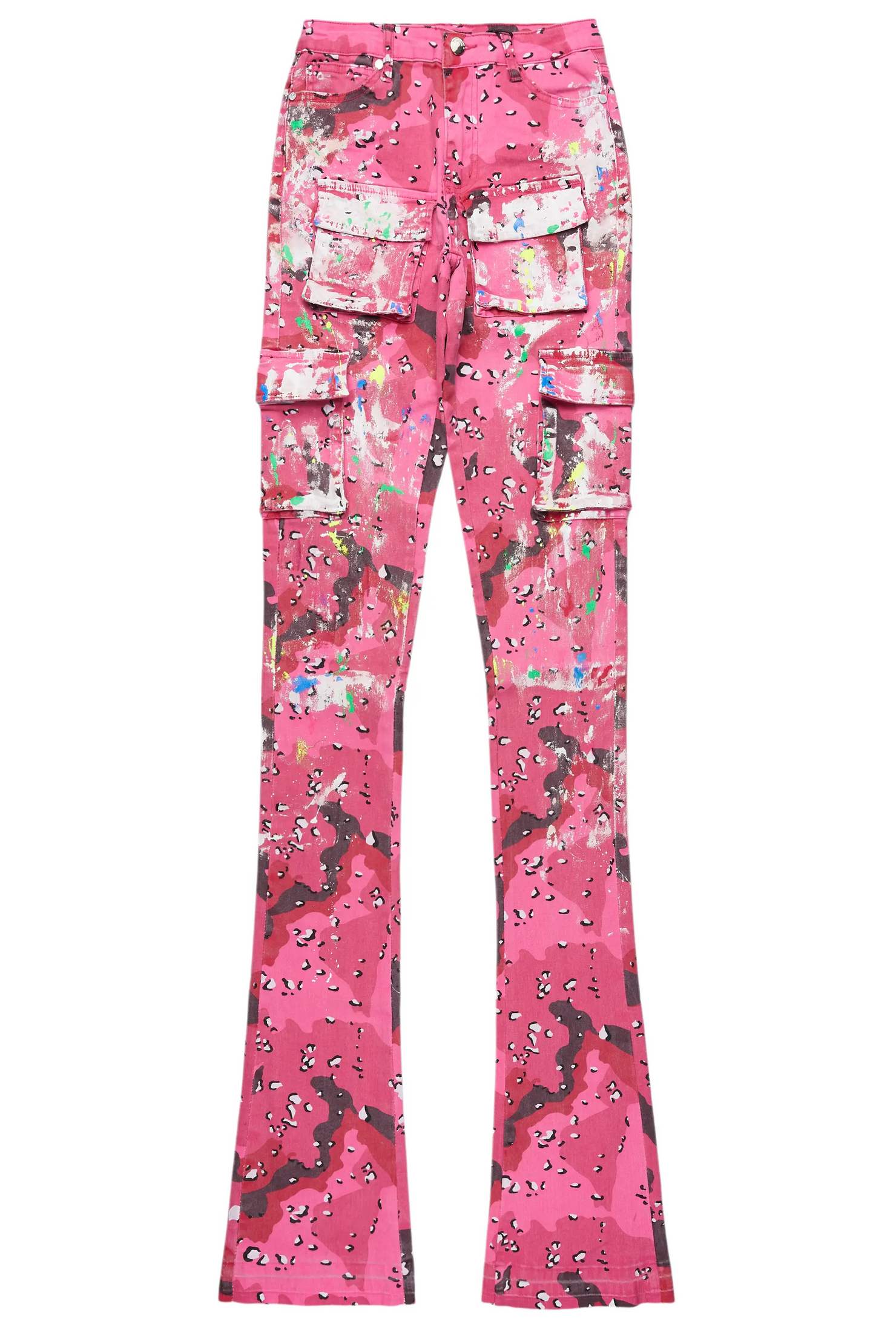 Brandie Pink Camo Painted Super Stacked Jean