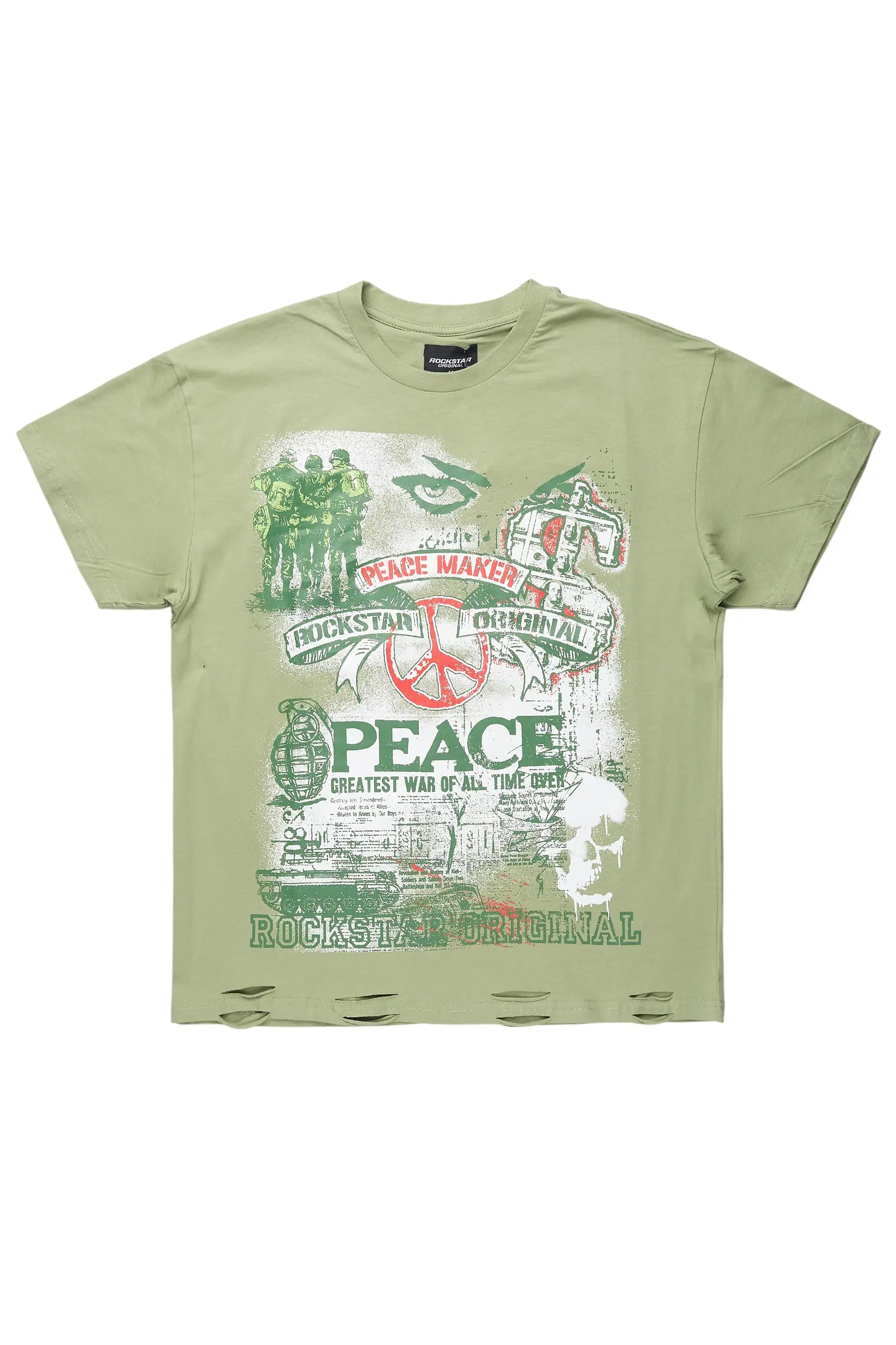 Saeko Olive Oversized Graphic T-Shirt