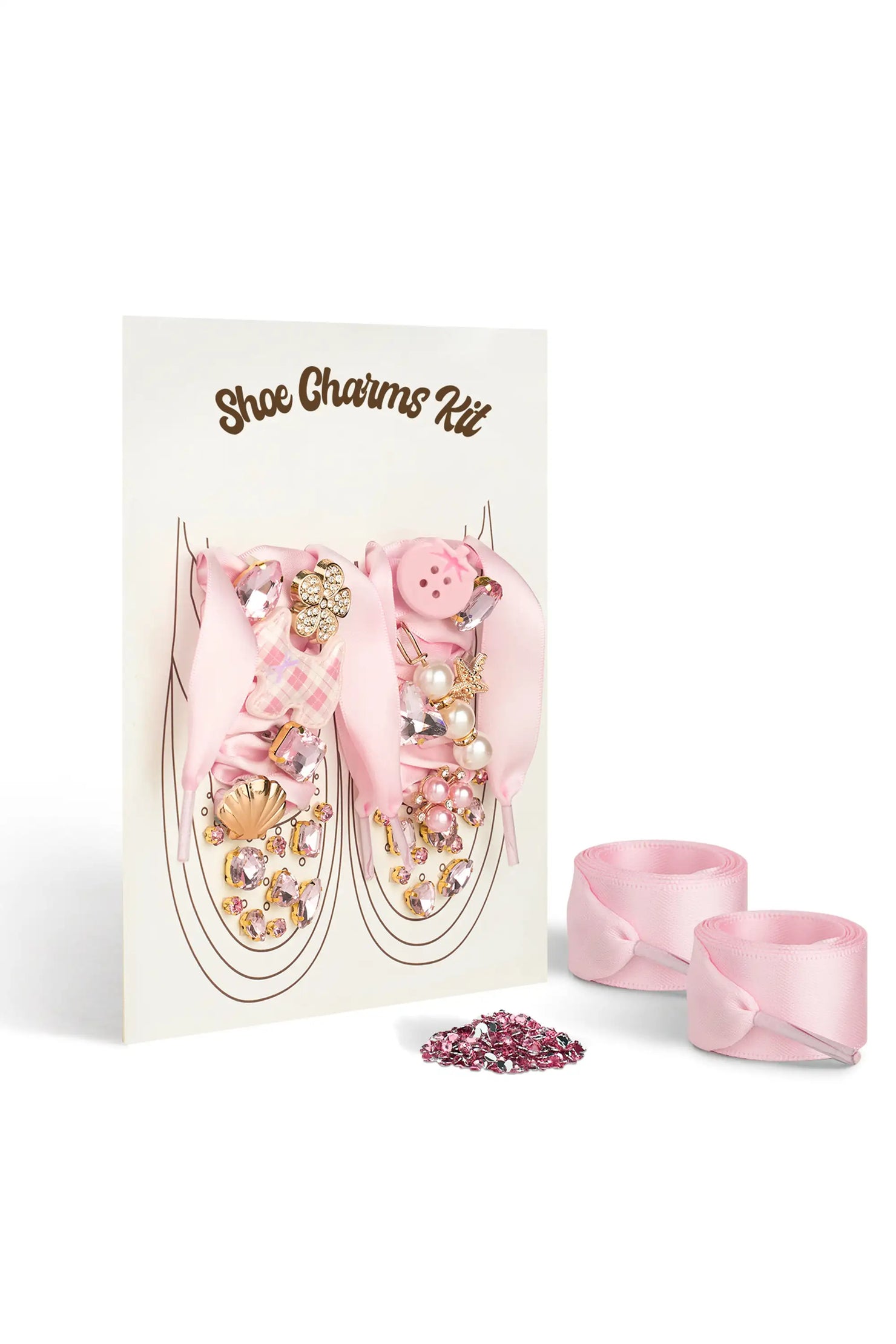 Girls Xyra Pink Beads Shoe Charms