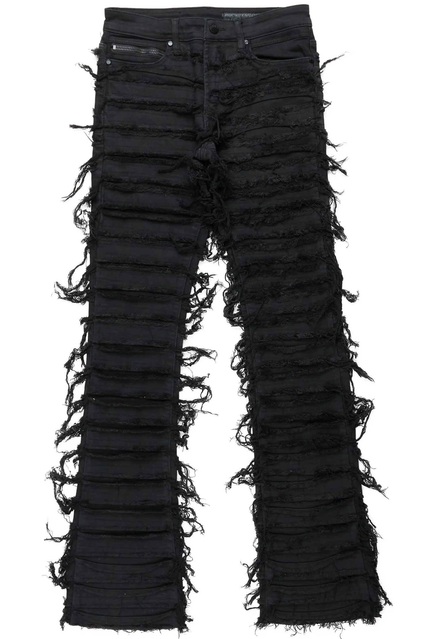 Cassius Black Stacked Flare Jean