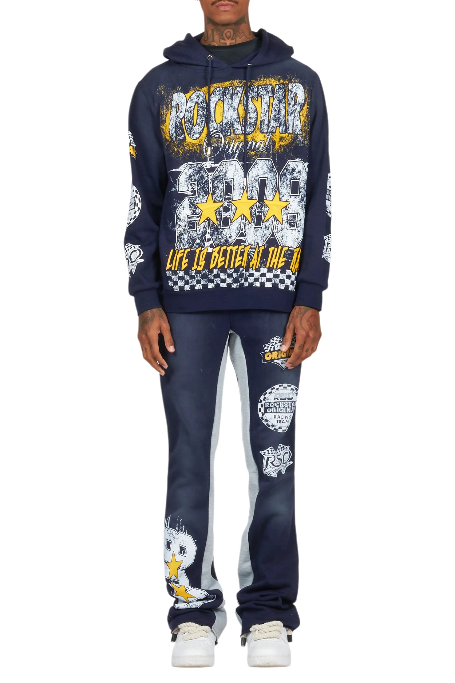 Racing Grung Navy Hoodie/Baggy Track Pant Set